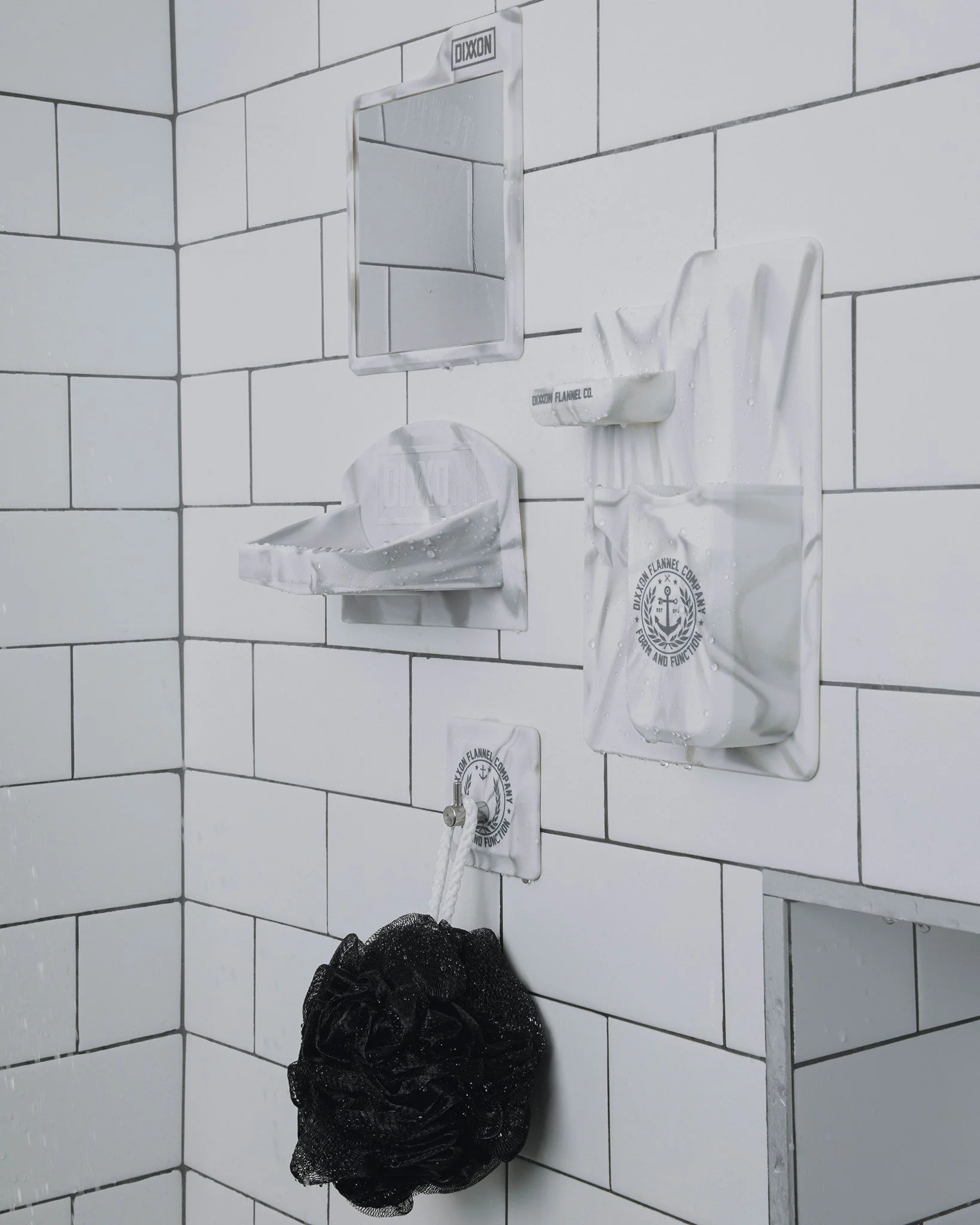 Adhesive Shower Hook - White Marble - Image 3