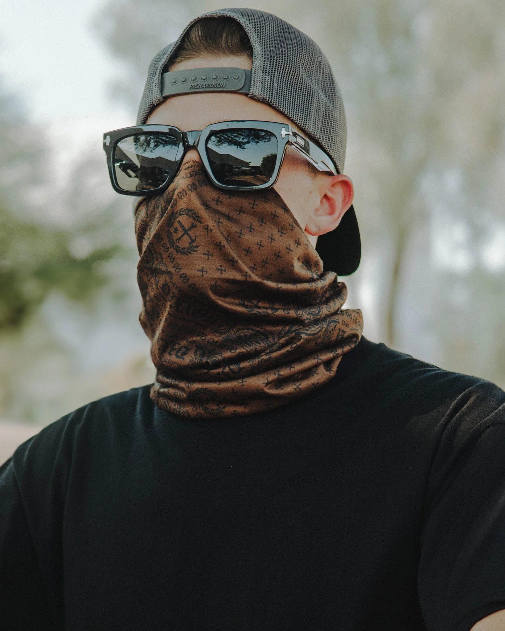 Bandana Gaiter - Brown & Black - Image 2