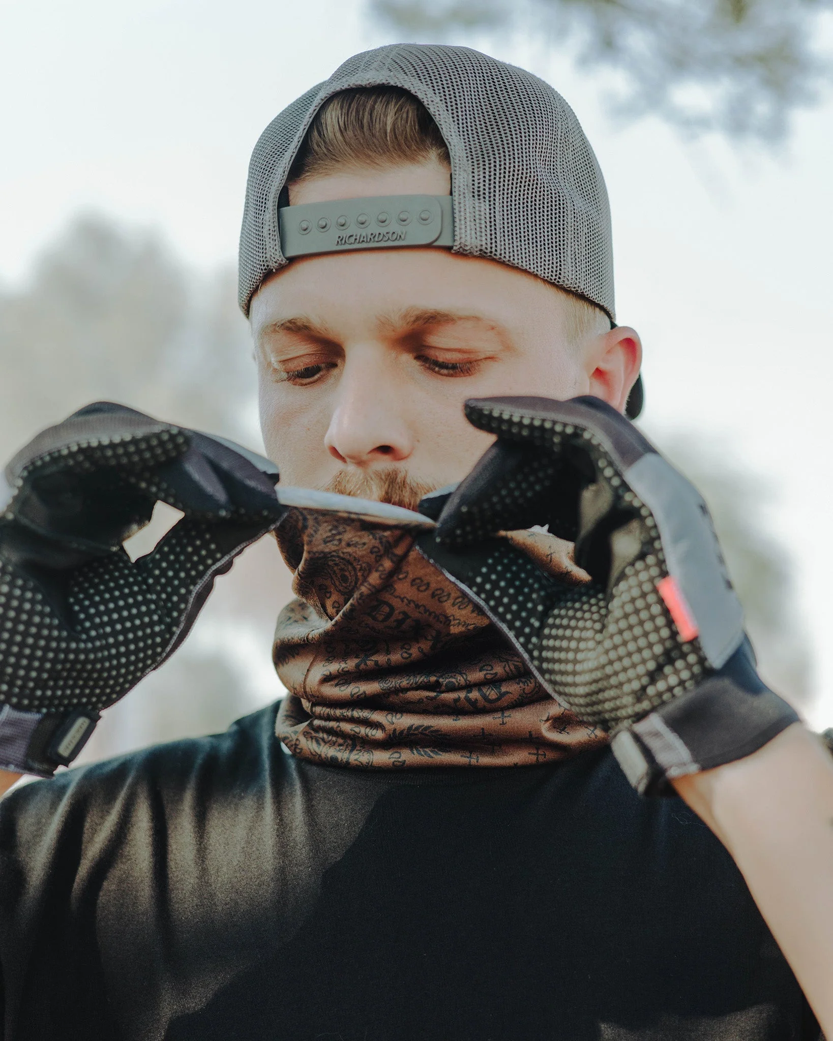Bandana Gaiter - Brown & Black - Image 3