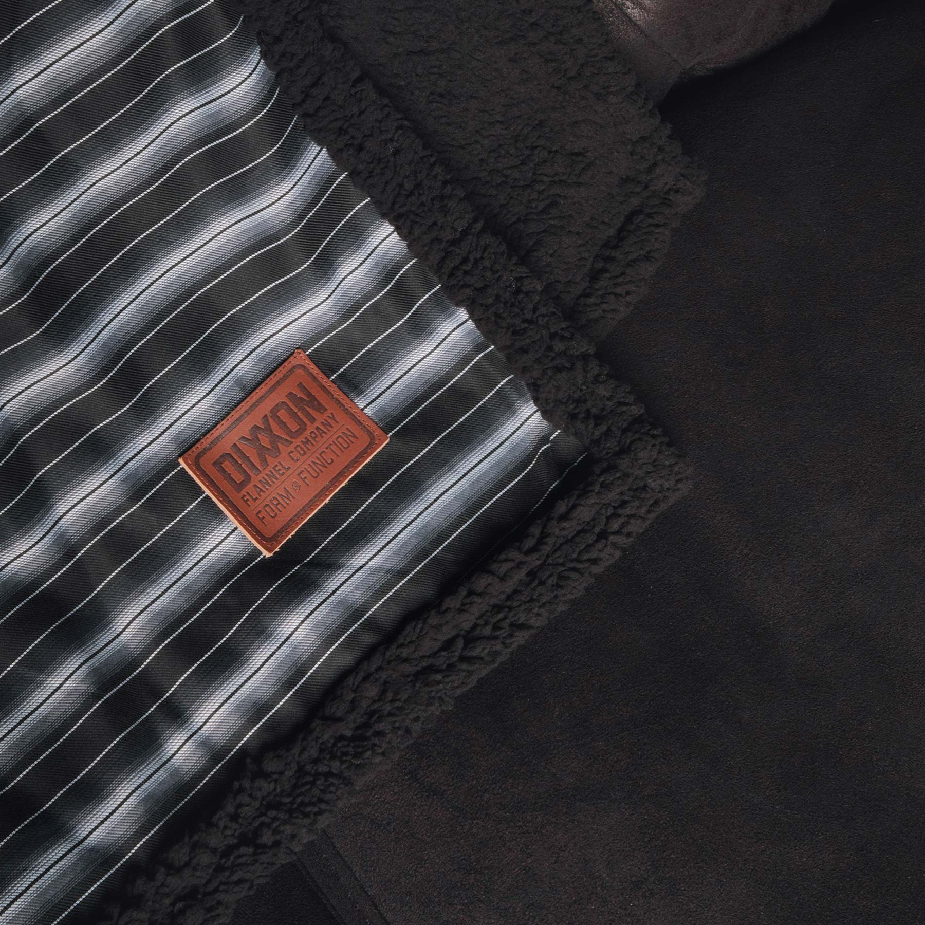 Black Serape Flannel Sherpa Blanket
