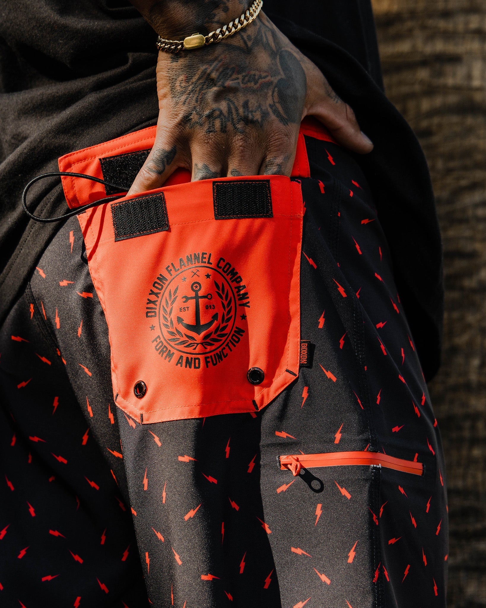 Bolt Boardshorts - Black & Red - Image 4