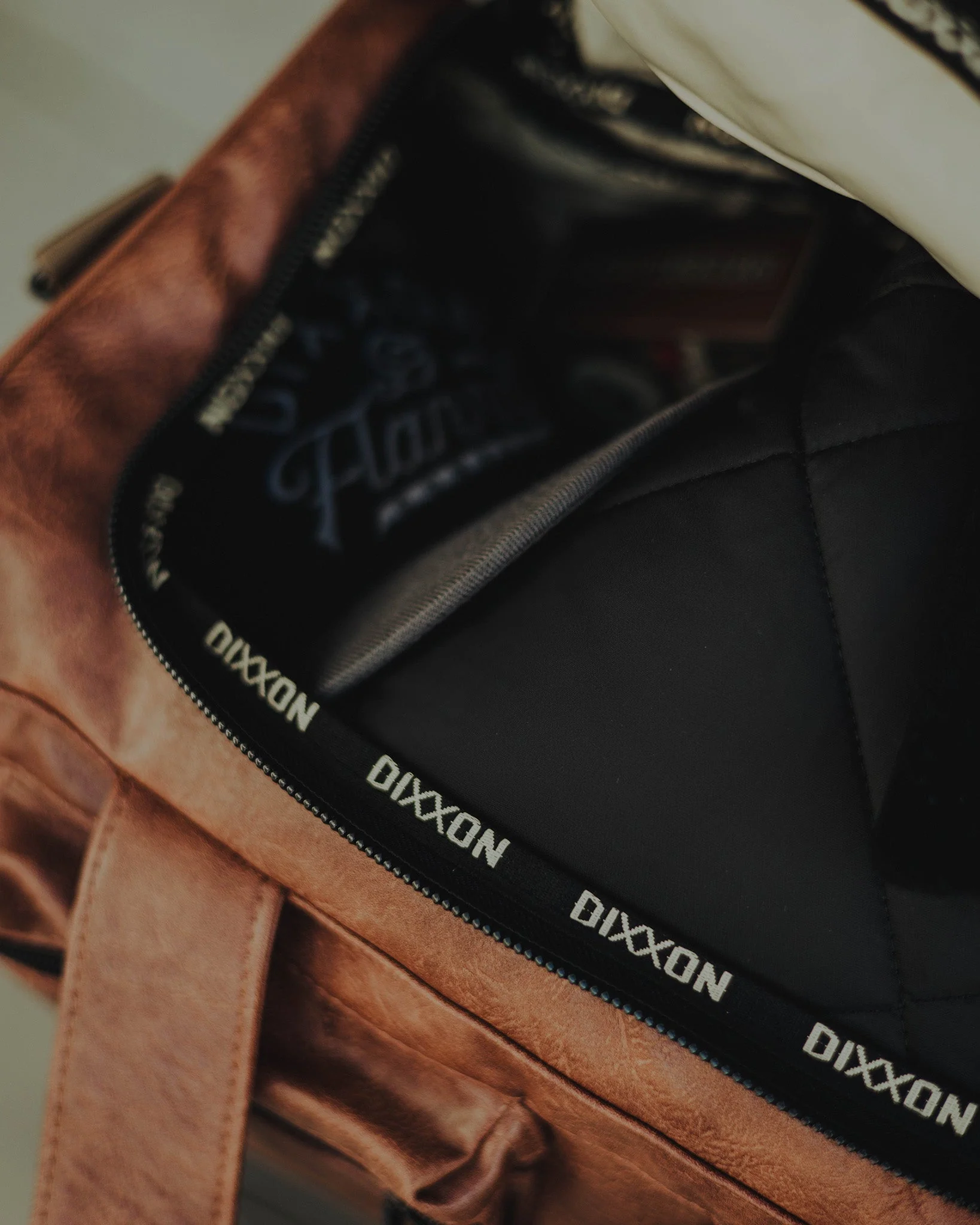 Brown Distressed Leather Duffle Bag - Image 4