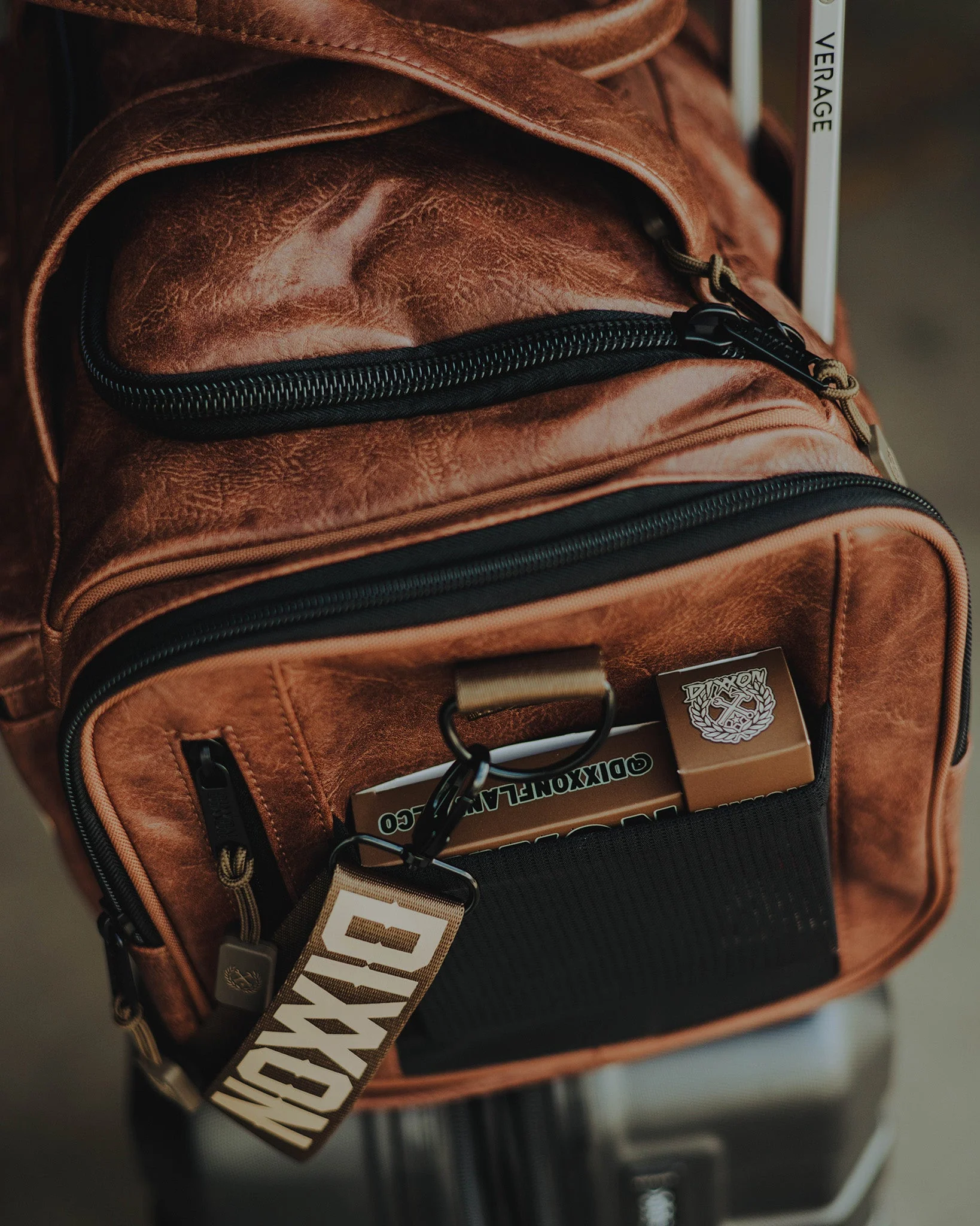 Brown Distressed Leather Duffle Bag - Image 5