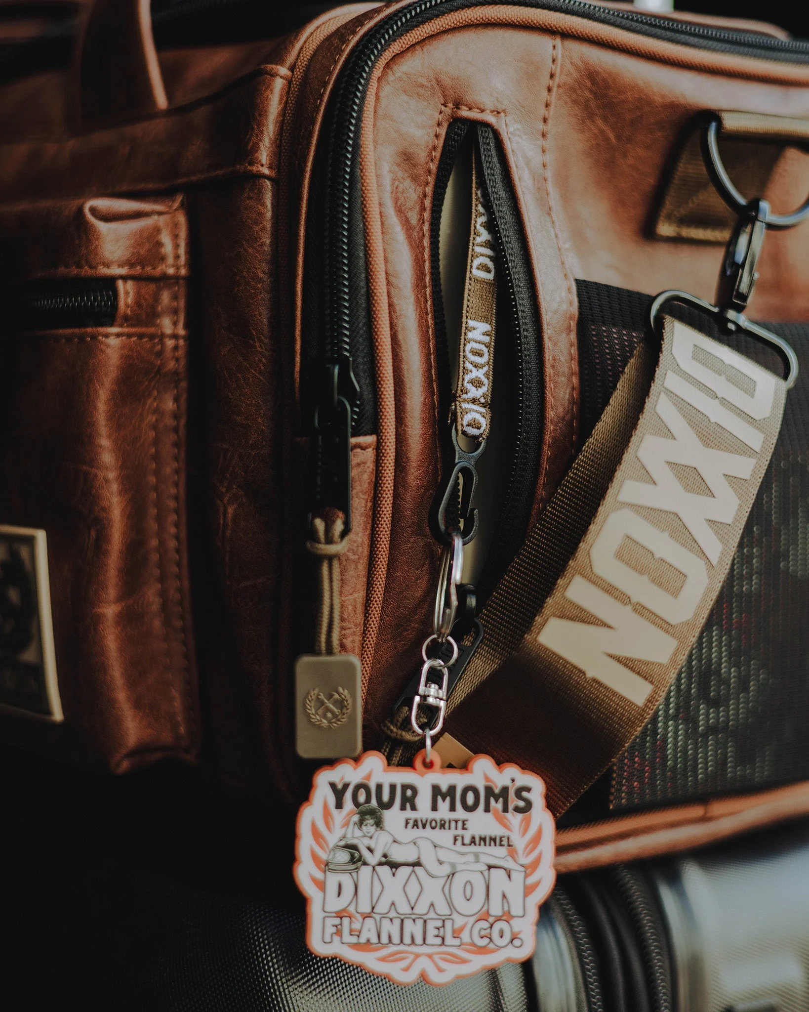 Brown Distressed Leather Duffle Bag - Image 7