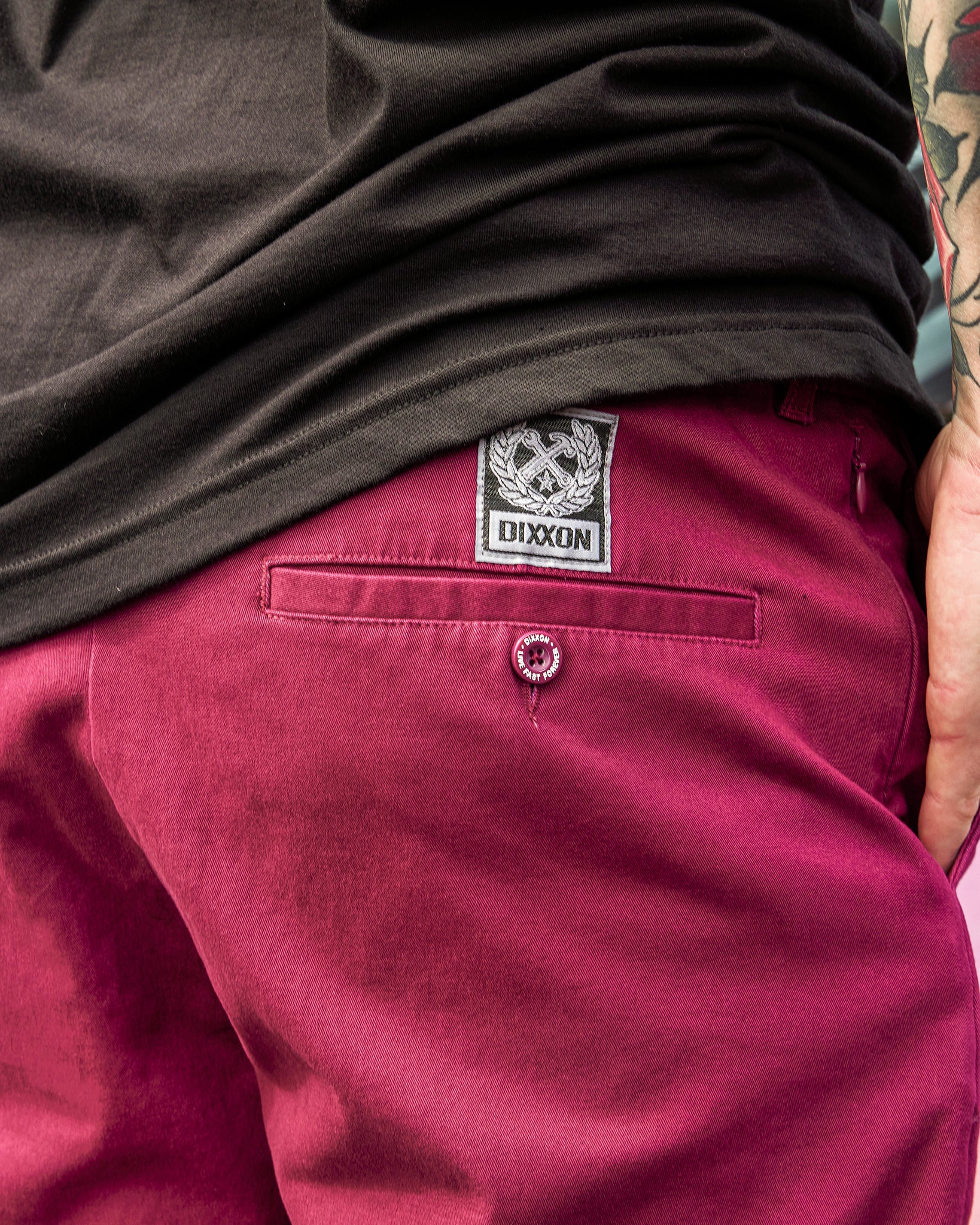 Chino Shorts - Maroon - Image 5