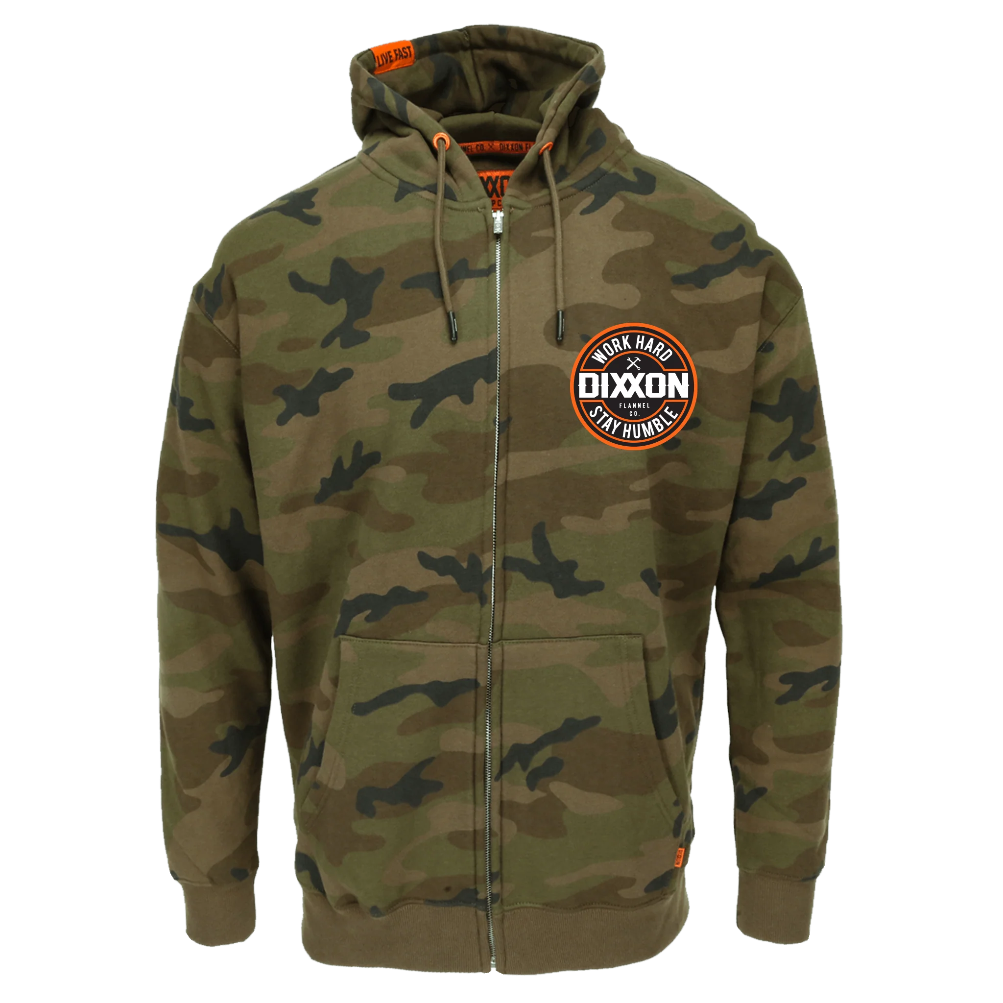 Corpo Zip Hood - Orange & Camo - Image 2