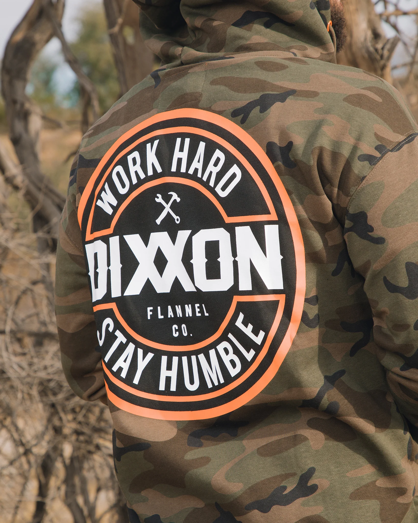 Corpo Zip Hood - Orange & Camo - Image 5