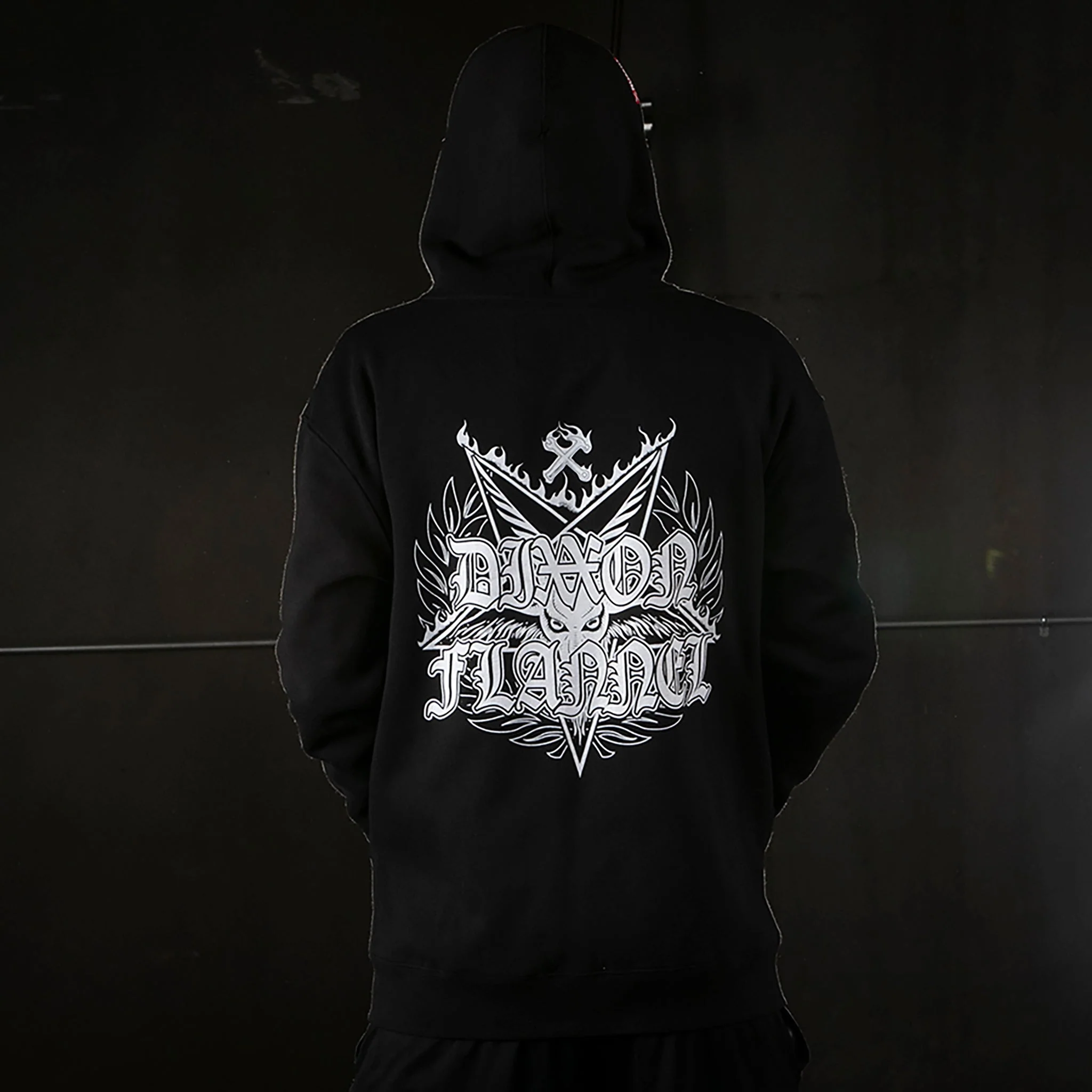 Dark Flannel Zip Up Hoodie - Image 4