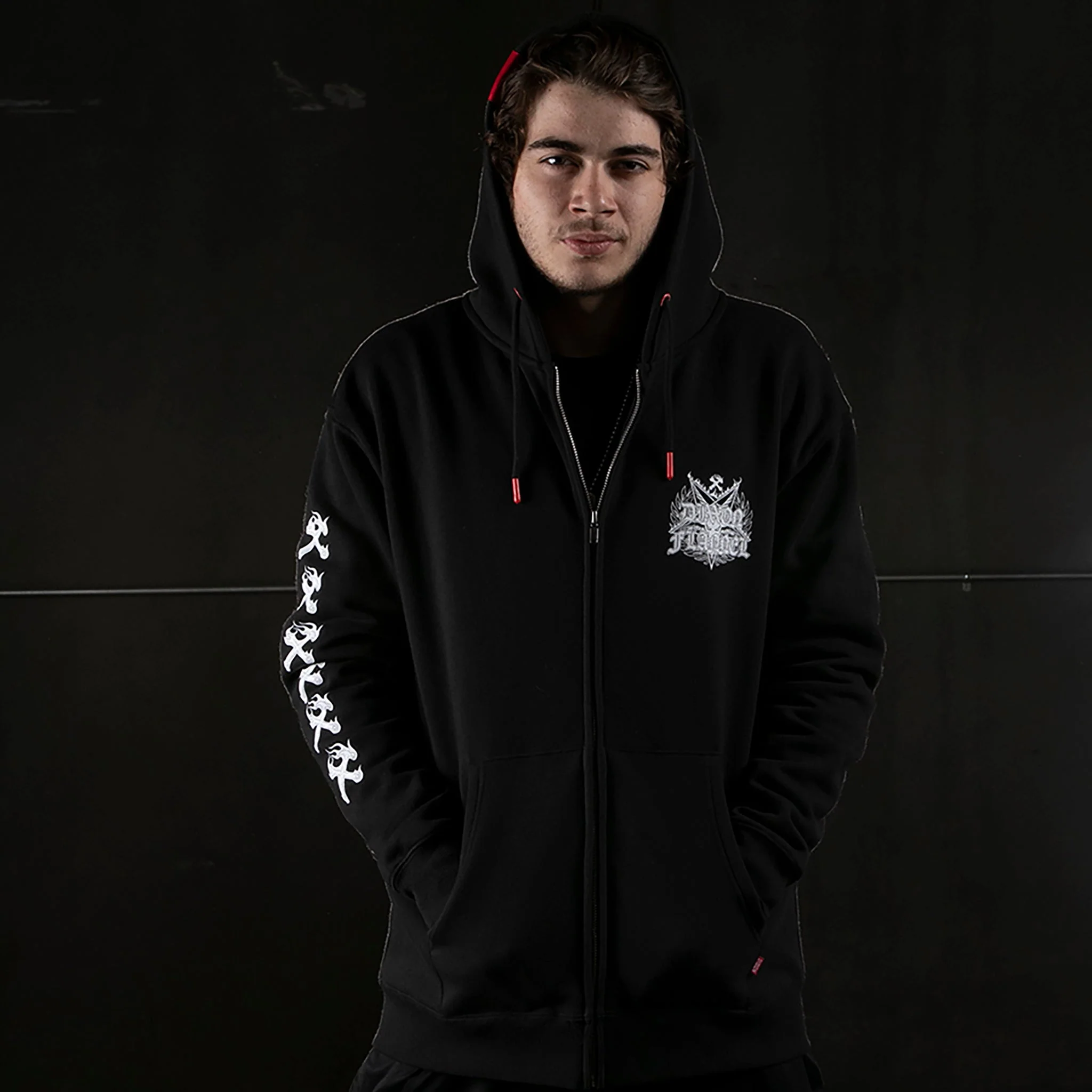 Dark Flannel Zip Up Hoodie - Image 5