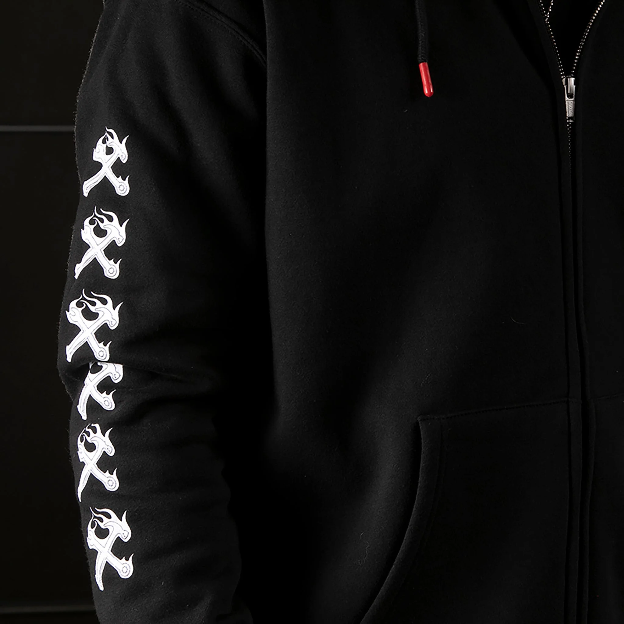 Dark Flannel Zip Up Hoodie - Image 7