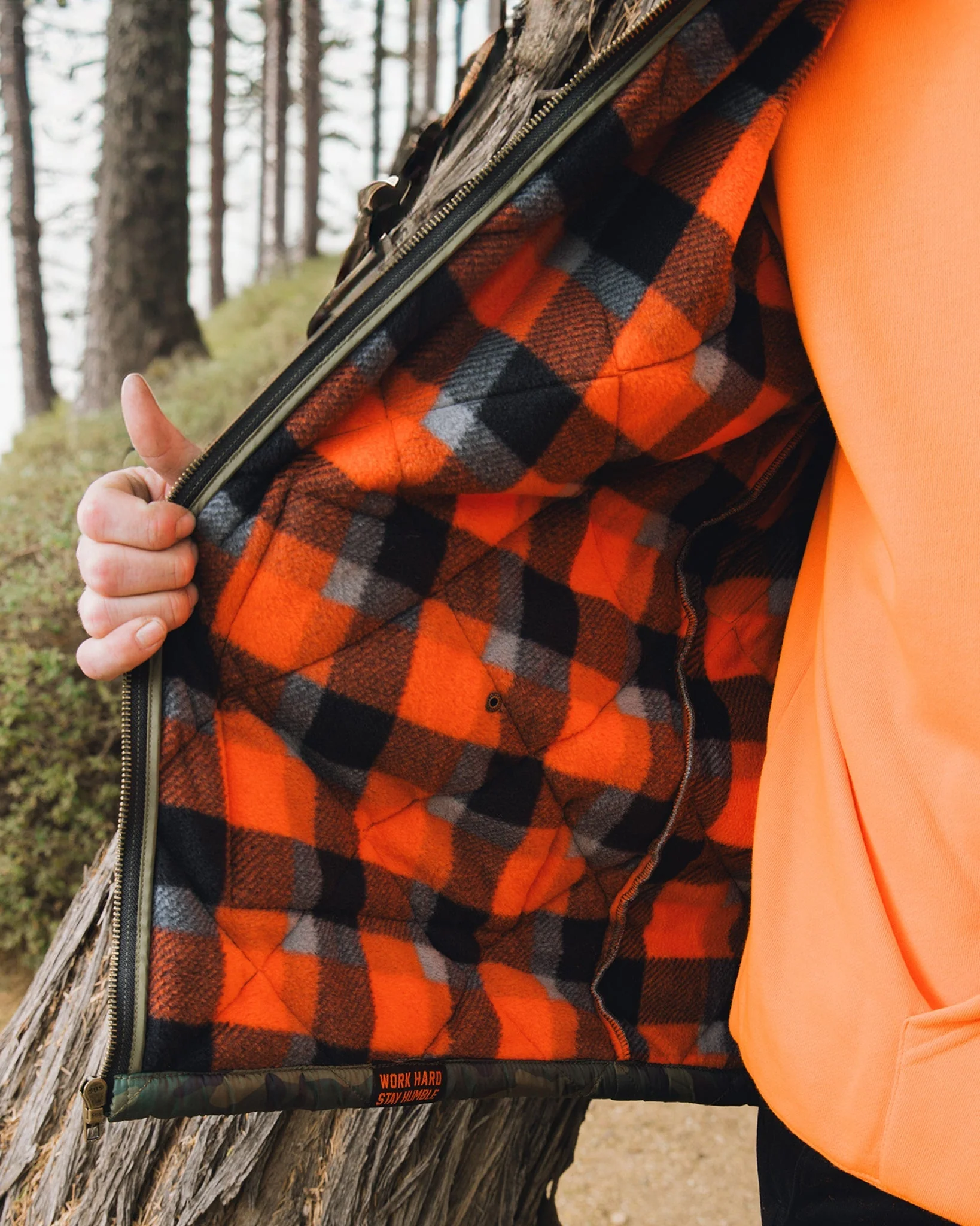 Diamond Stitch Quilted Jacket - Woodland - Image 2