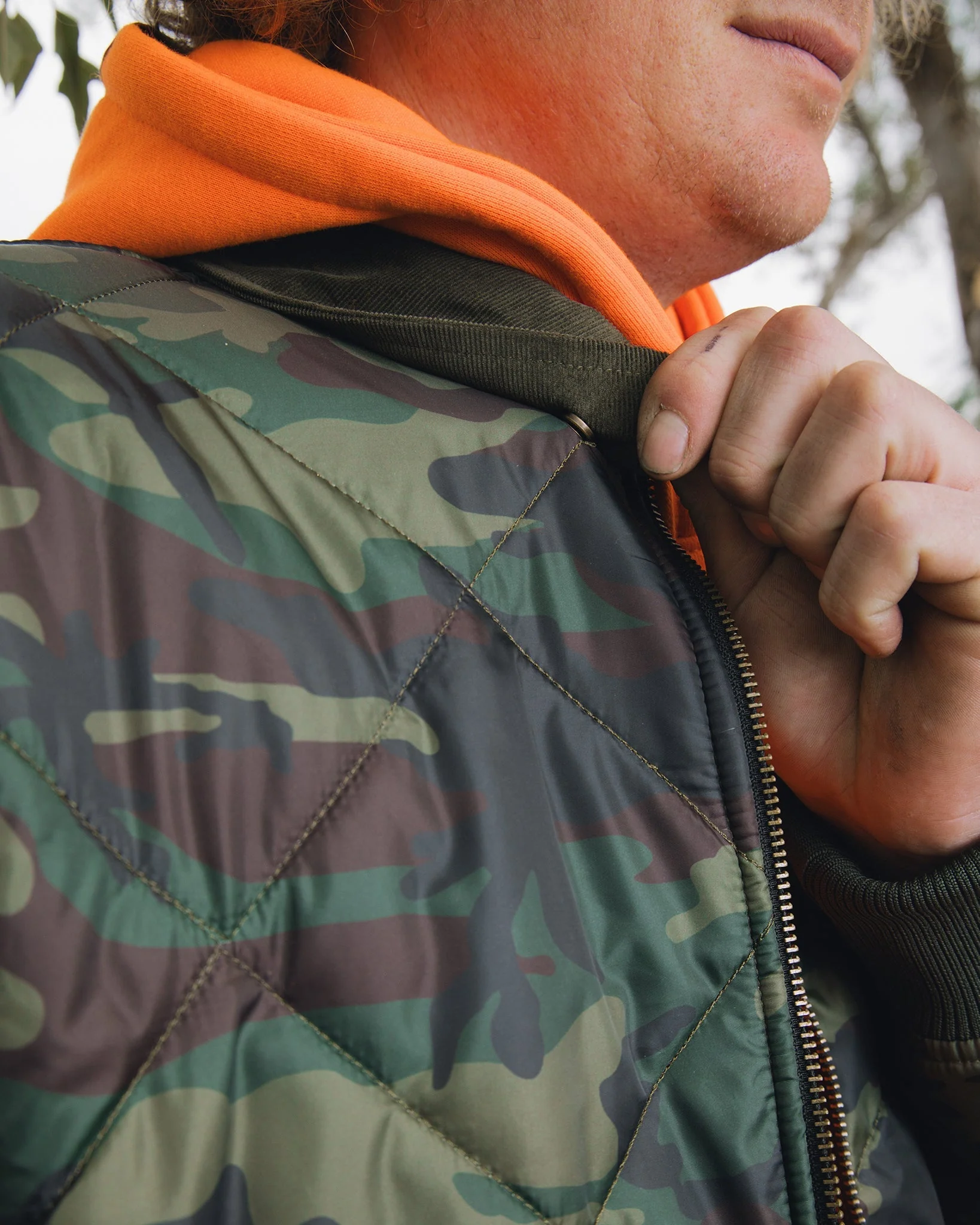 Diamond Stitch Quilted Jacket - Woodland - Image 3