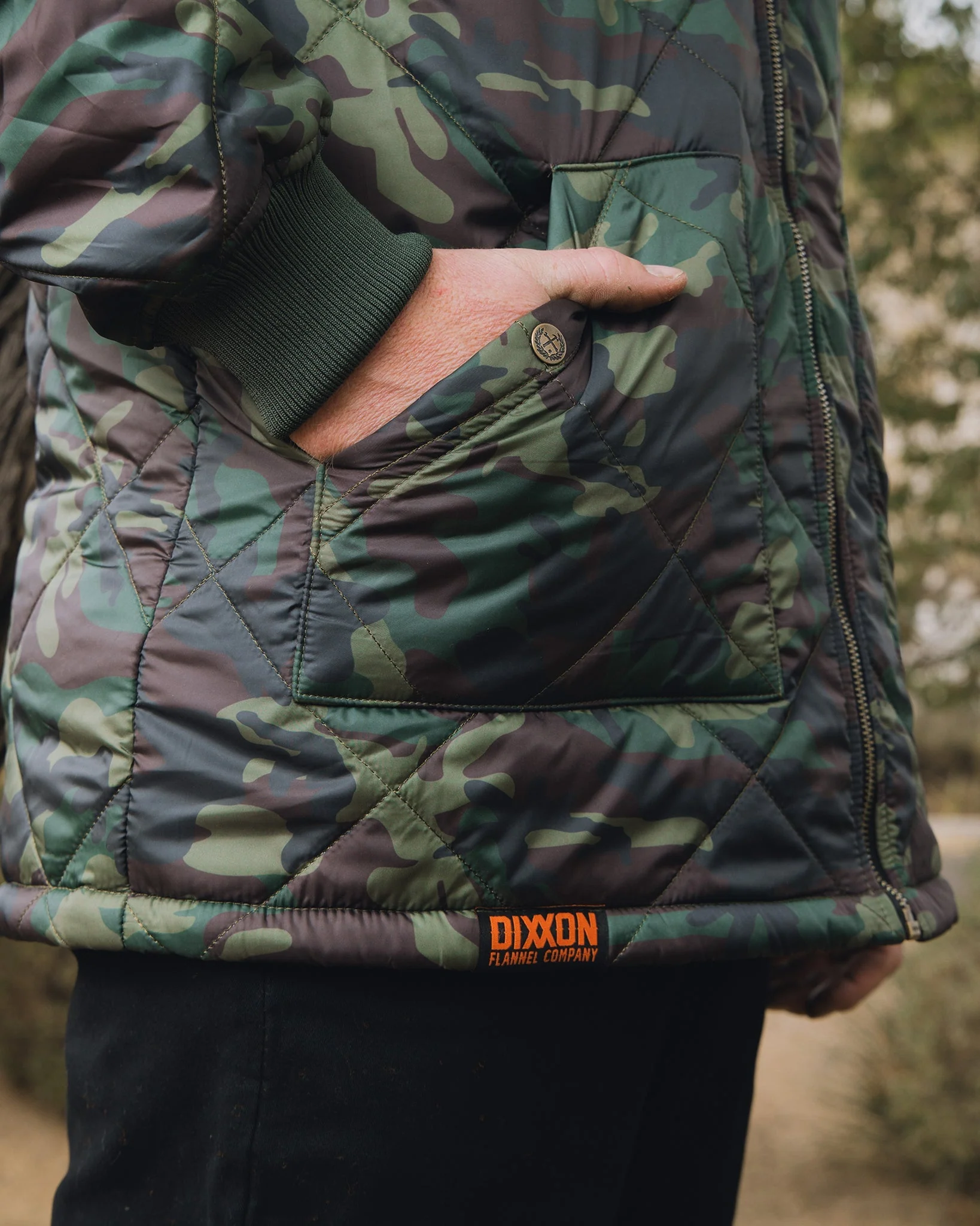 Diamond Stitch Quilted Jacket - Woodland - Image 4