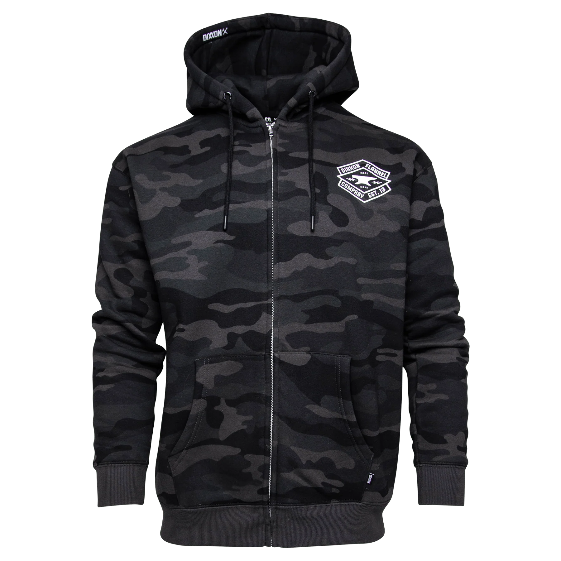 Forged Zip Up Hood - Black Camo - Image 2