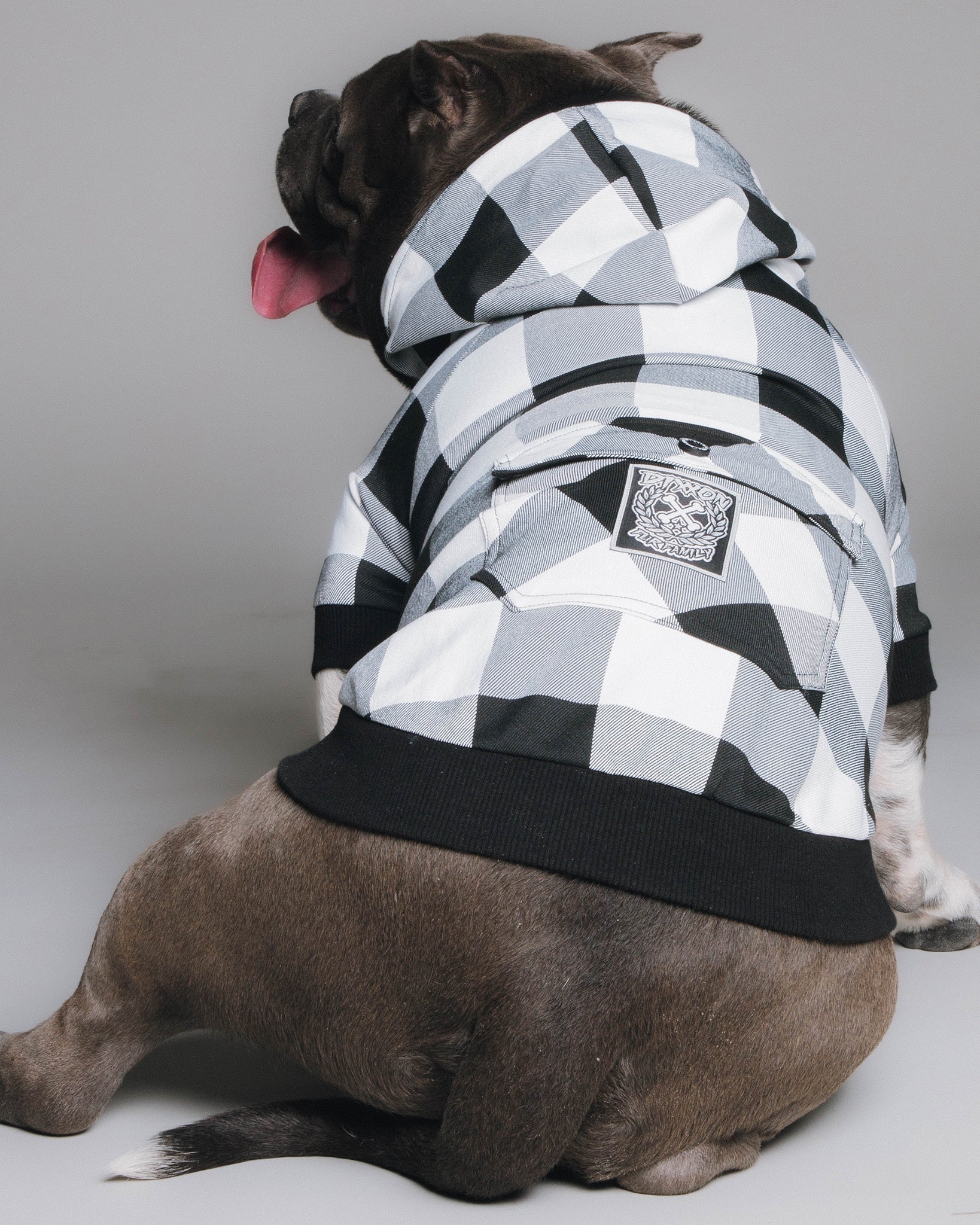 Gringo Flannel Print Dog Hoodie - Image 2