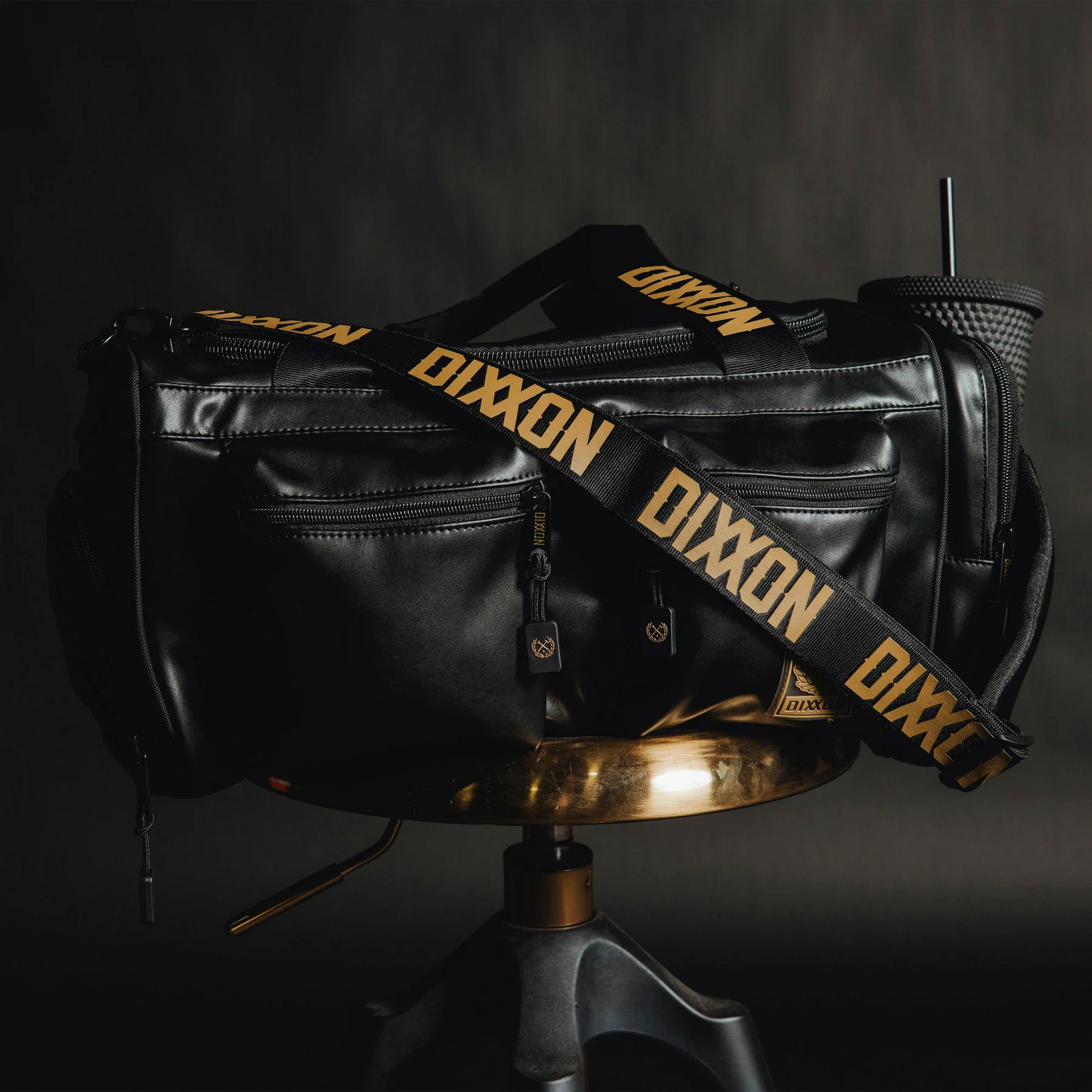 Leather Overload Duffle Bag - Black