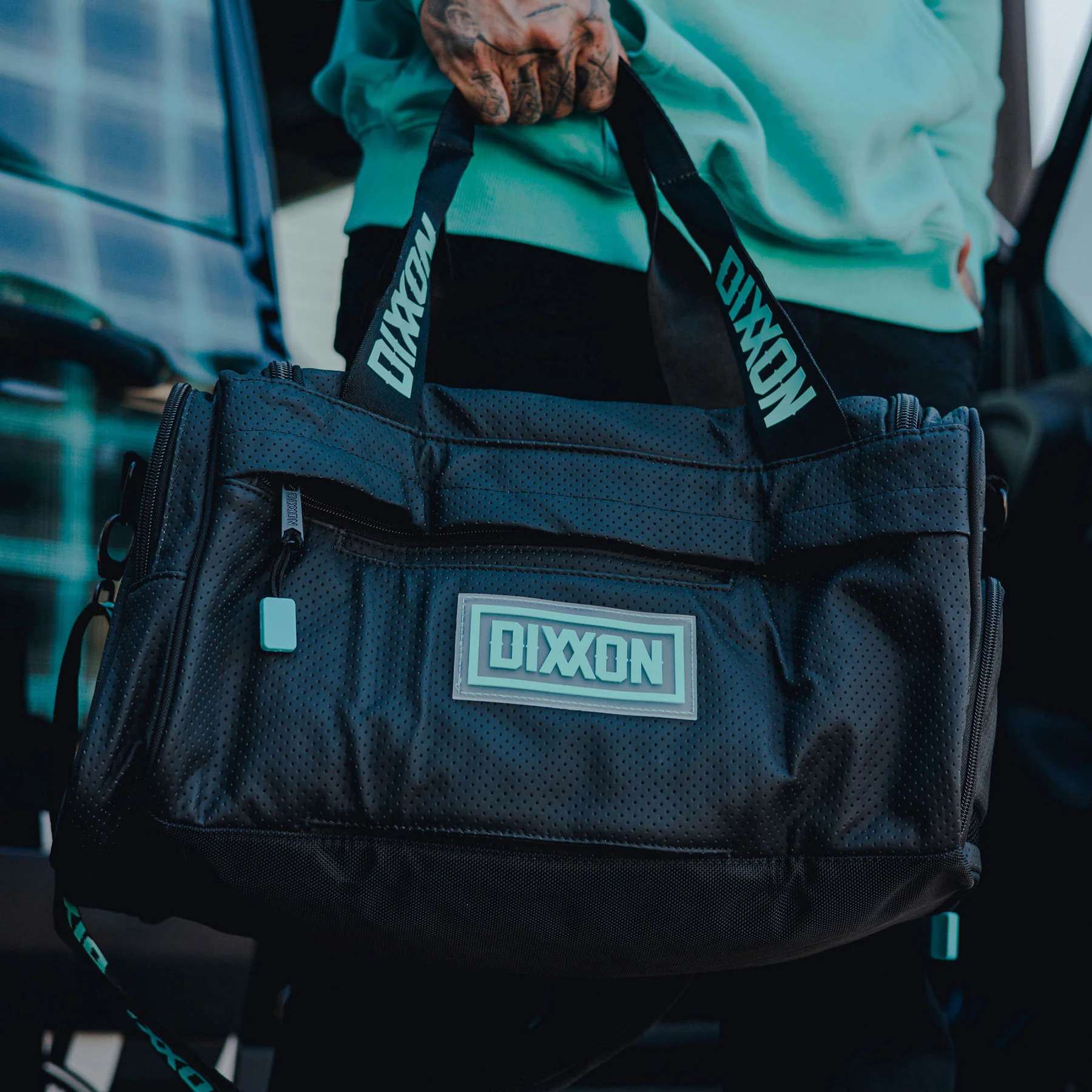 Leather Overload Duffle Bag - Black Perforated
