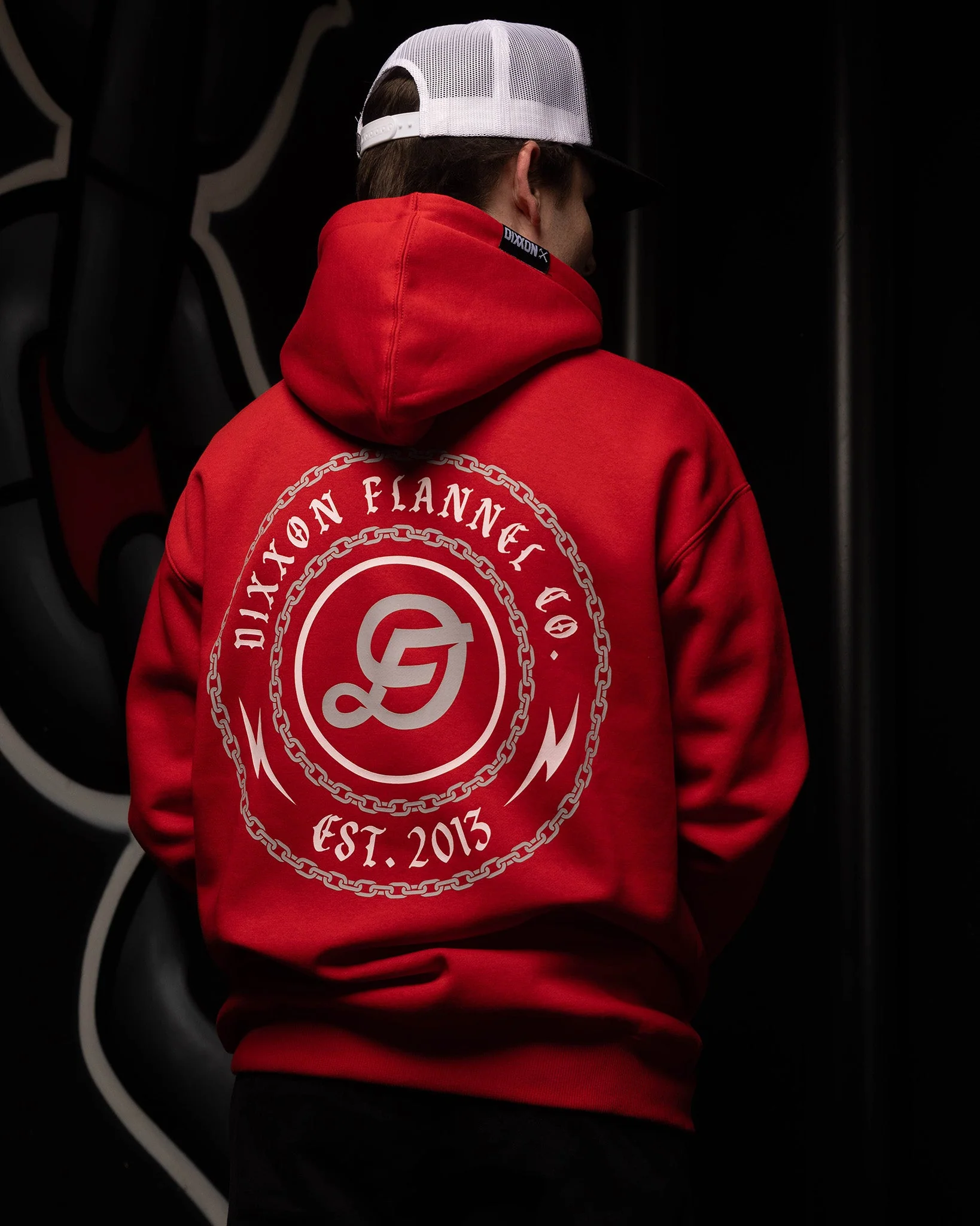 Linked Red Pullover Hoodie - Red - Image 3