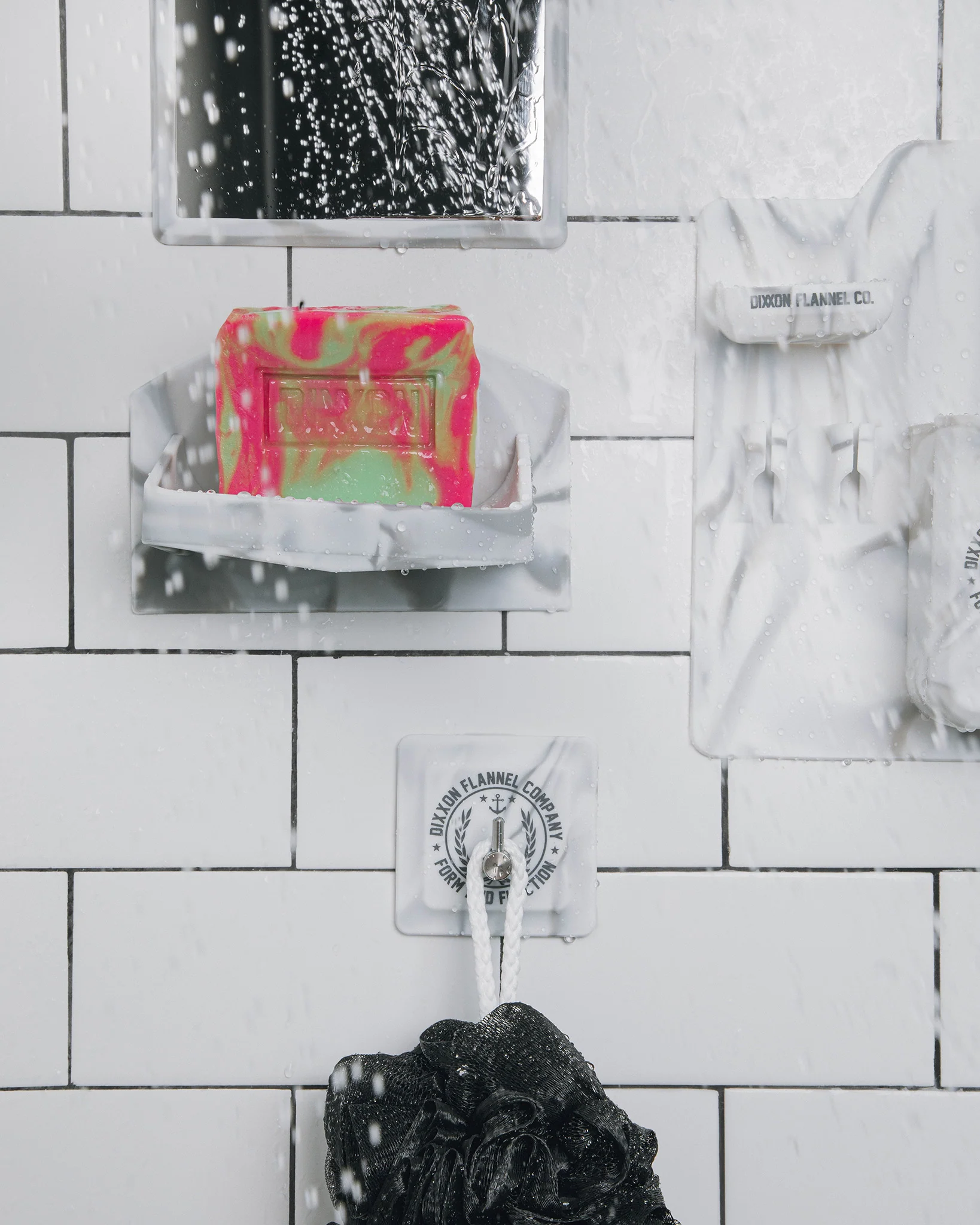 Adhesive Silicone Soap Holder - White Marble - Image 3
