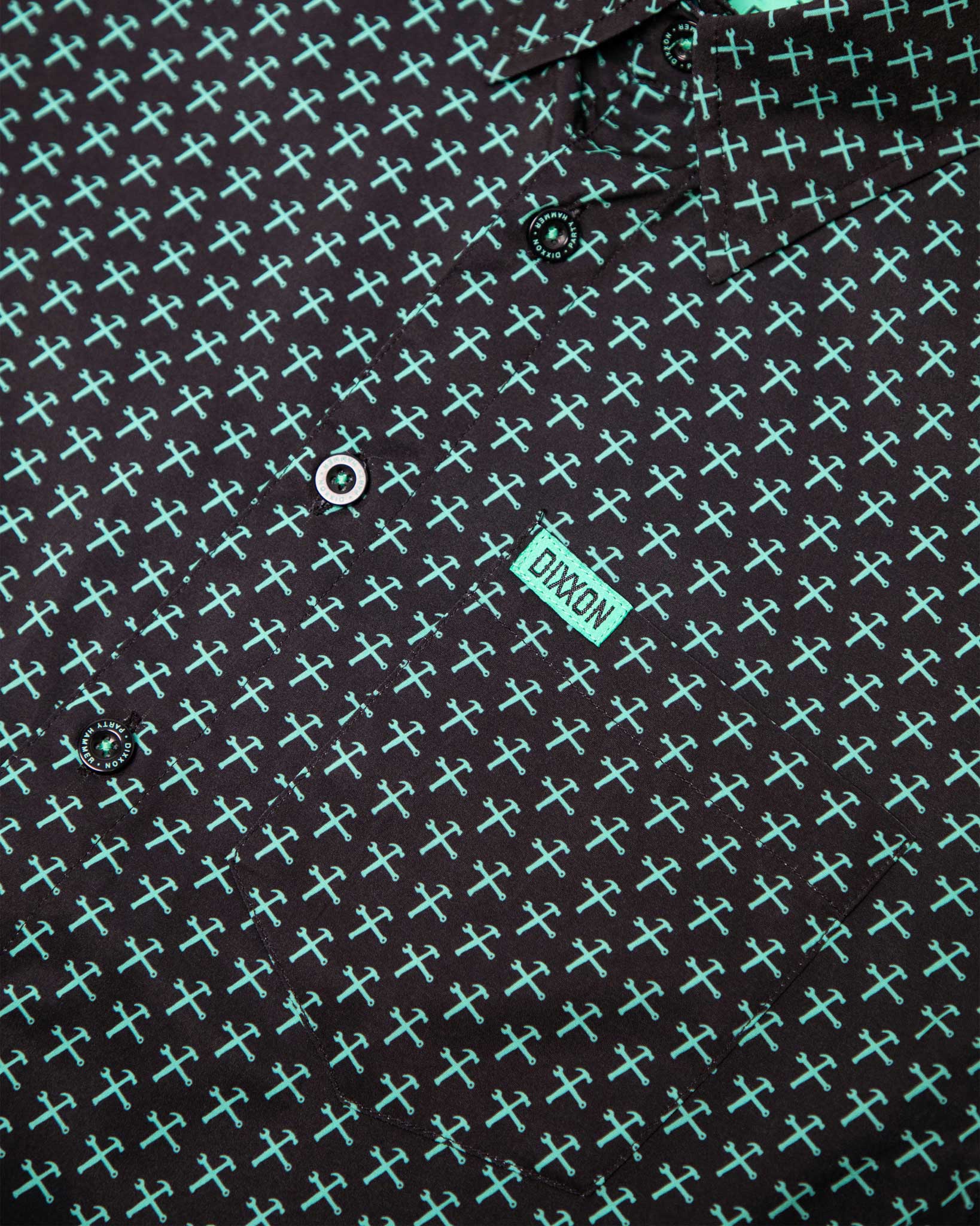 Party Hammer Short Sleeve - Black & Aqua - Image 2