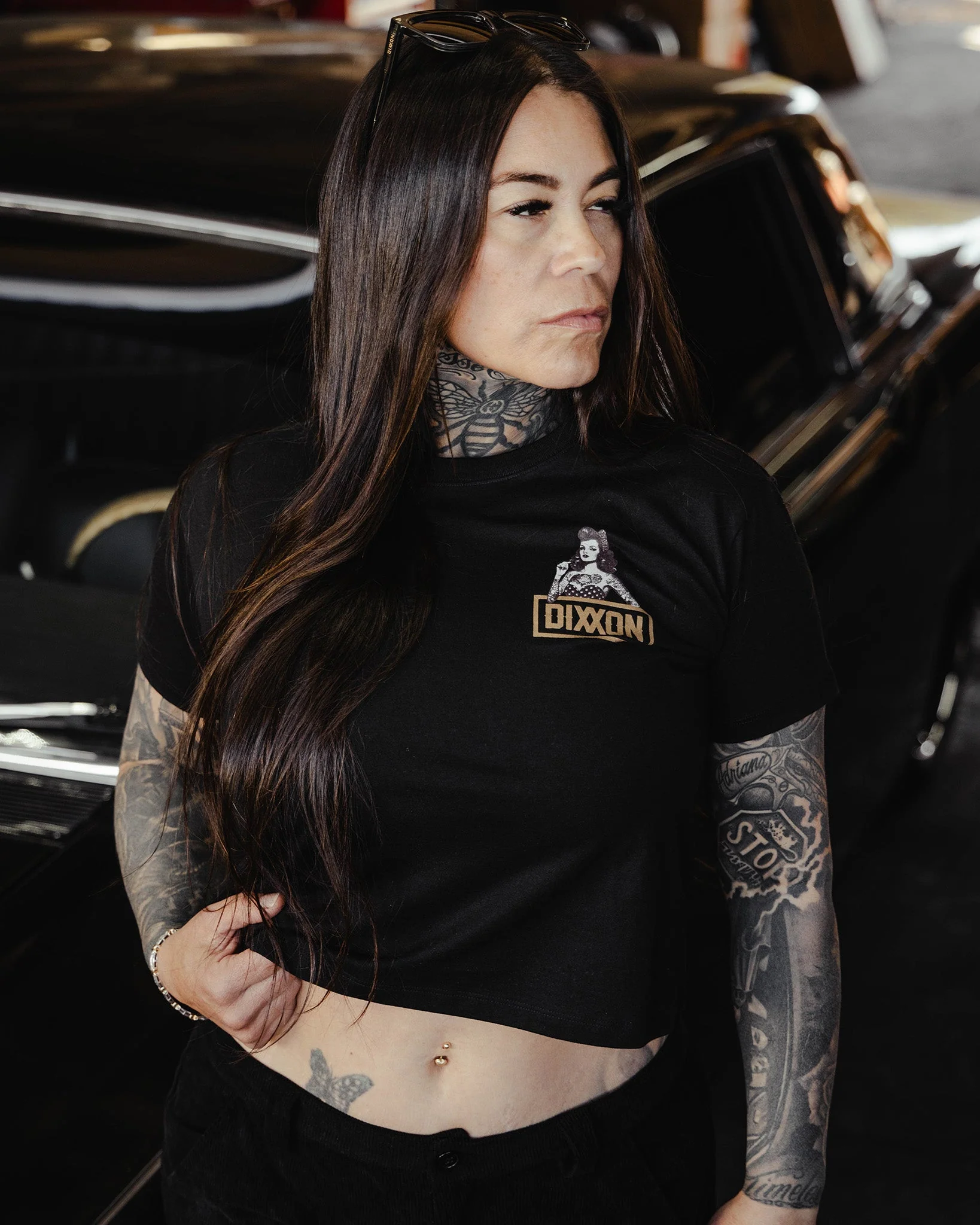 Pin Up Crop Top - Black - Image 2