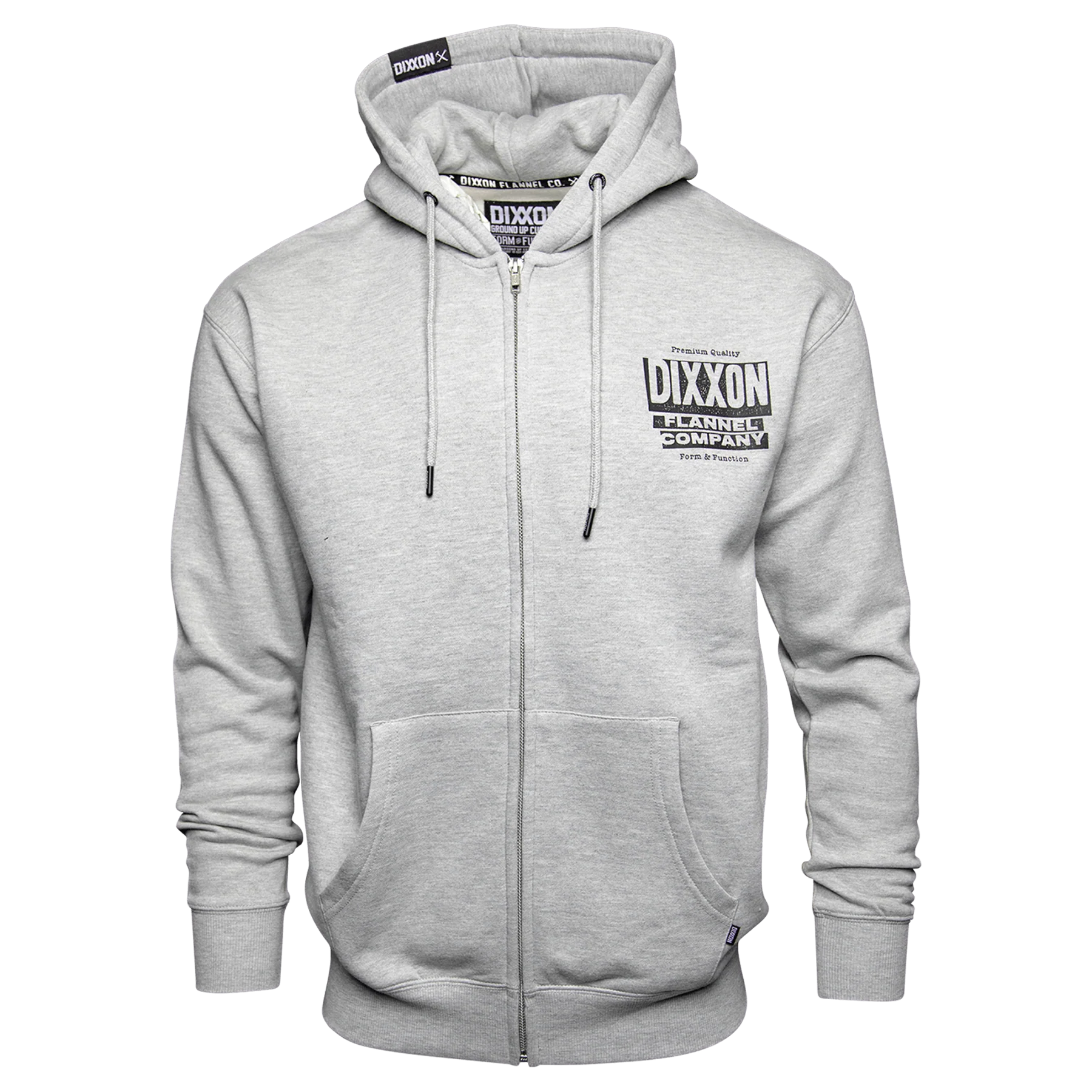 Premium Quality Zip Up Hood - Grey Heather - Image 2