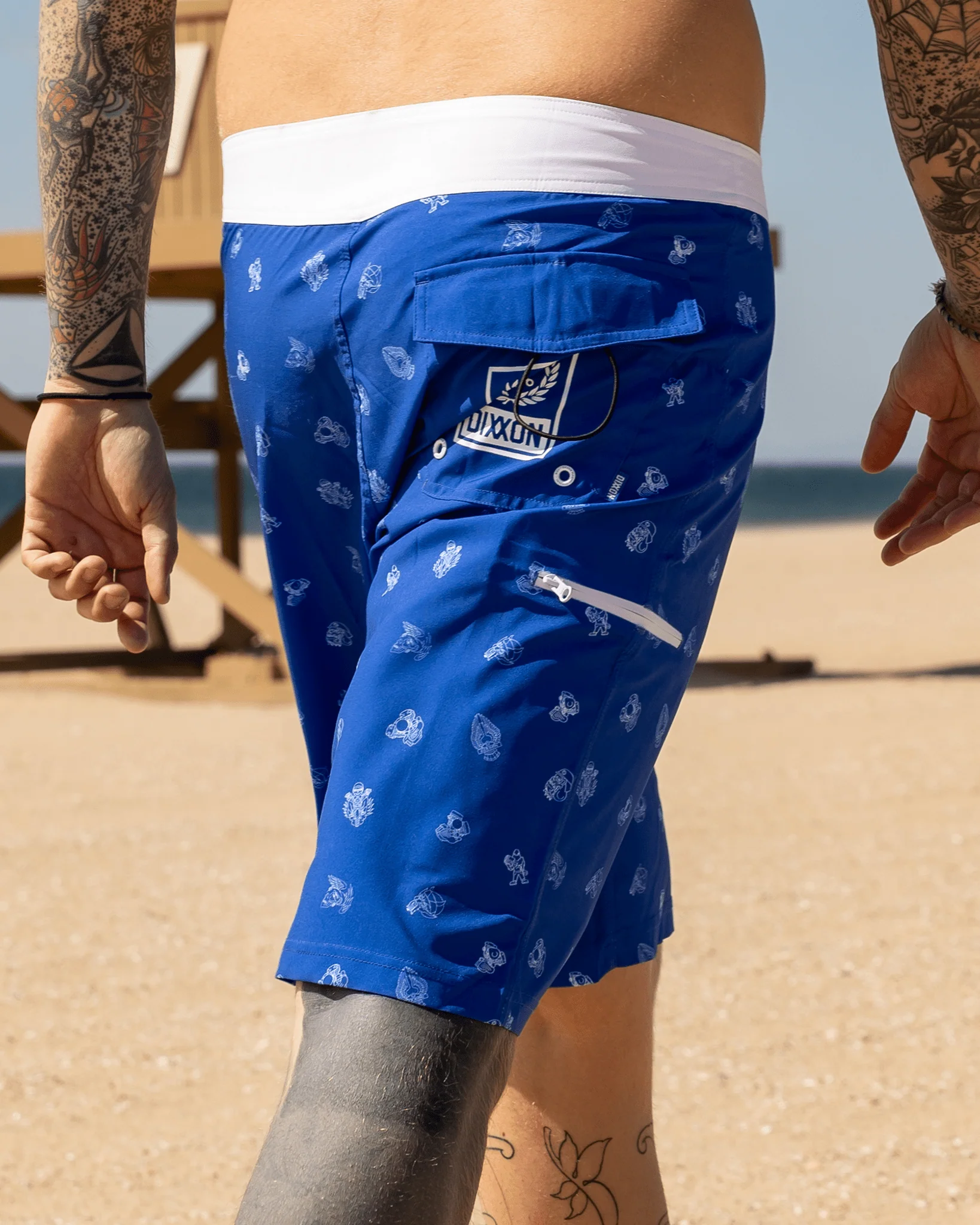 Reaper Madness Boardshorts - Blue & White - Image 2