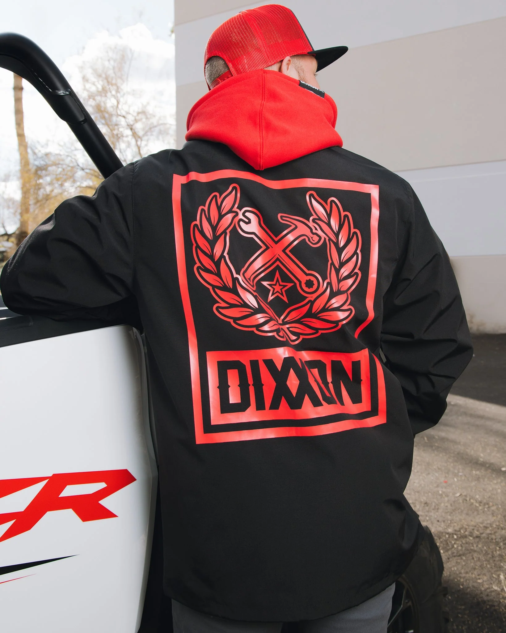 Red Box Crest Coaches Jacket - Black - Image 4