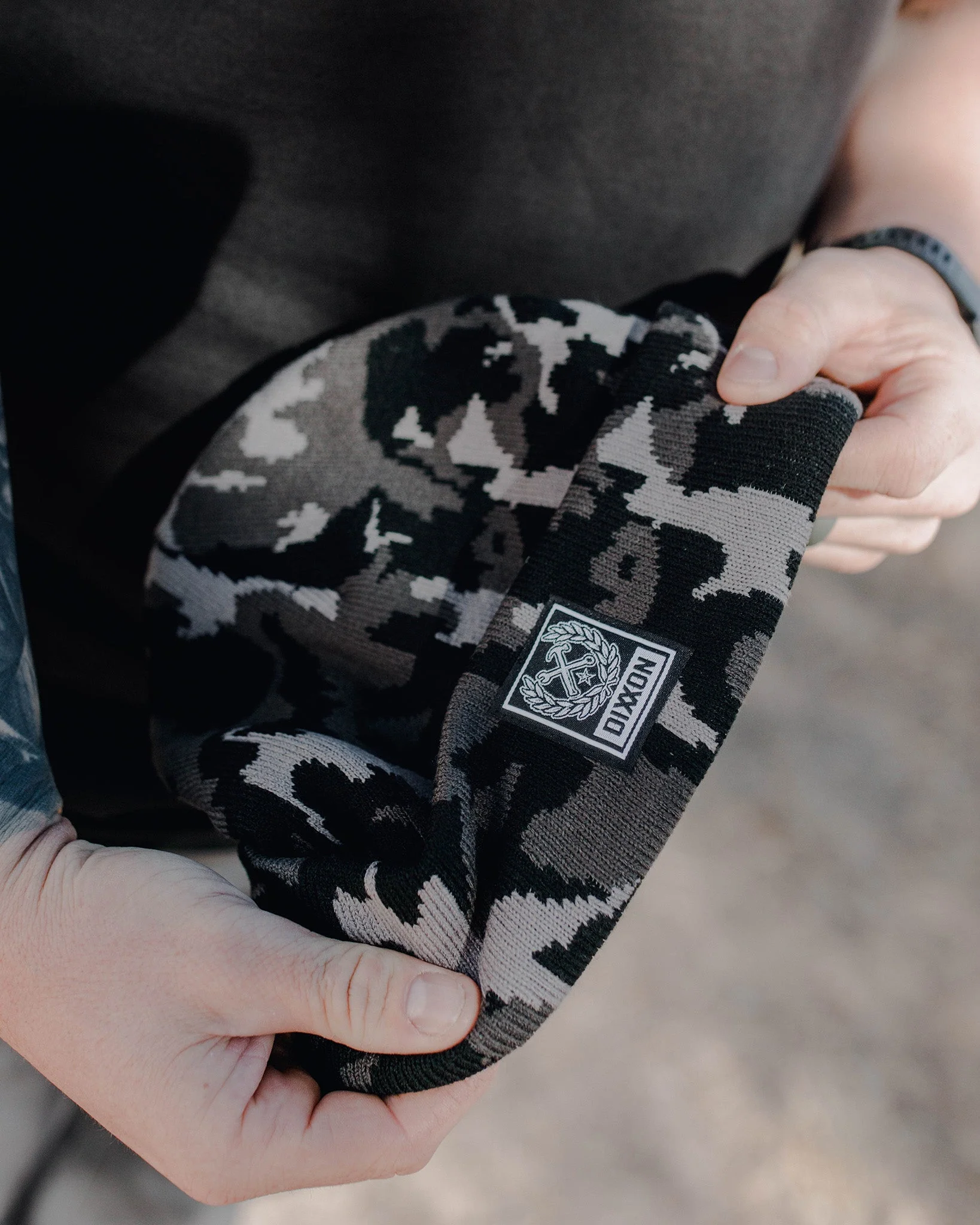 Ribbed Beanie - Black Camo - Image 3