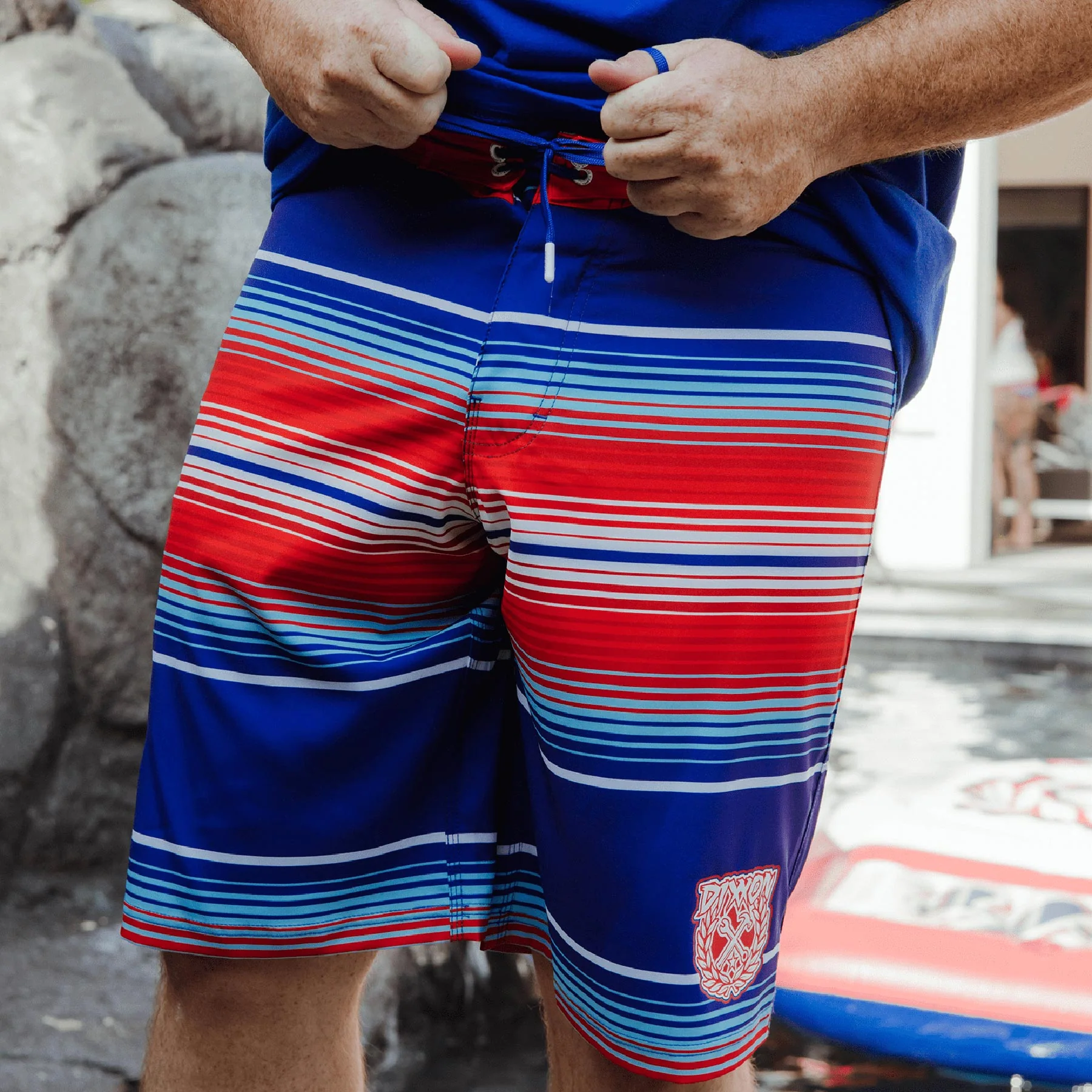 Serape Boardshorts - Red, White & Blue