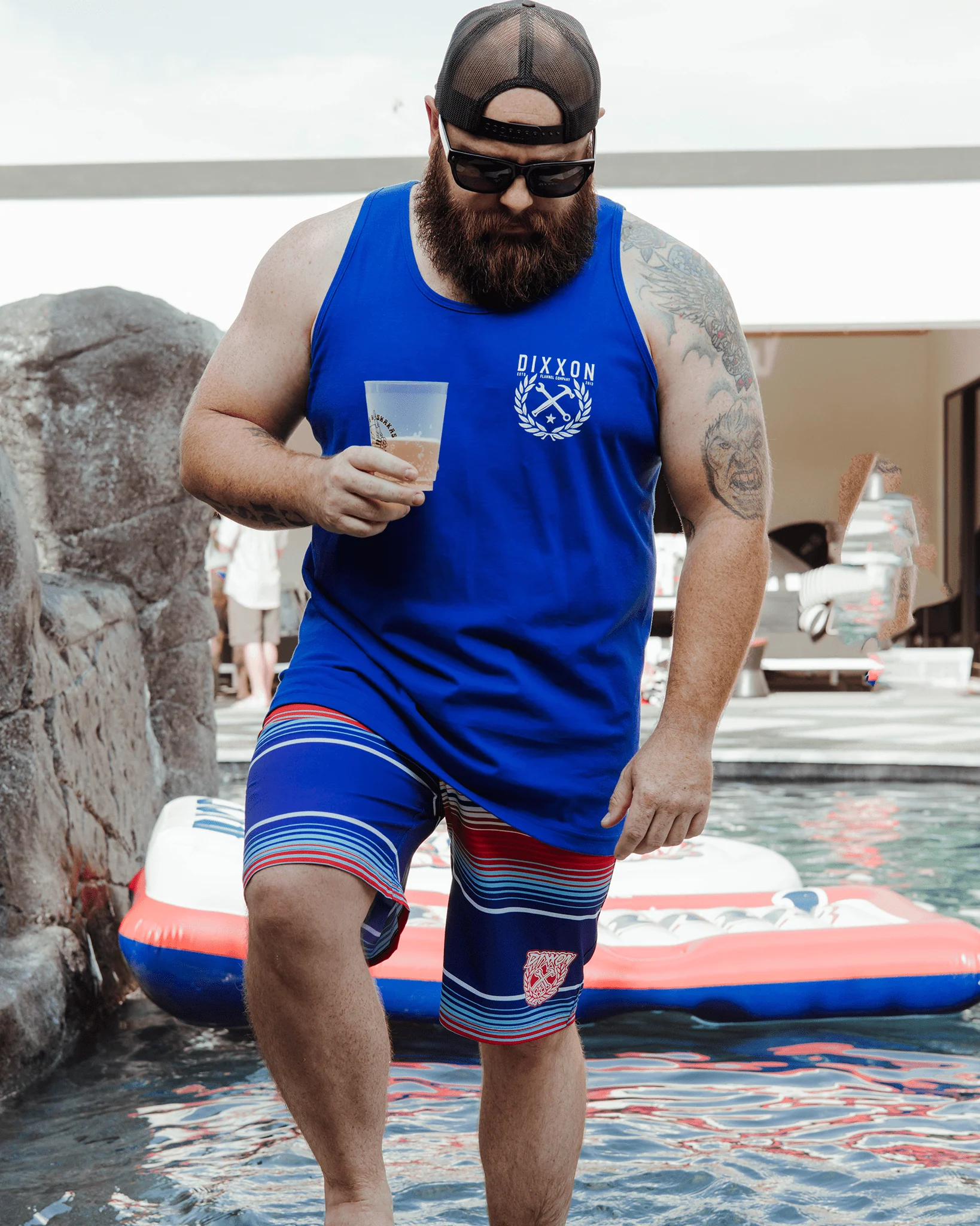 Serape Boardshorts - Red, White & Blue - Image 3