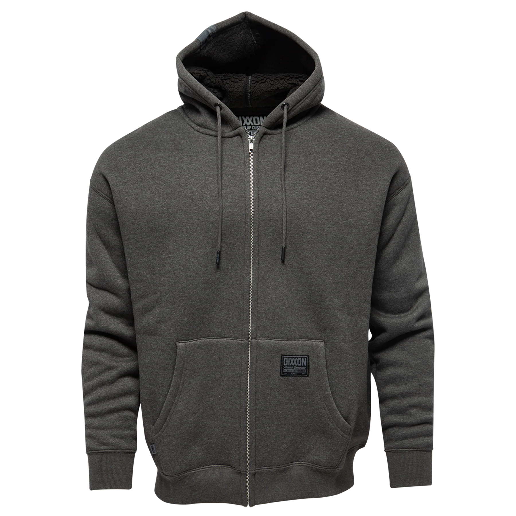 Sherpa Lined Zip Up Hoodie - Heather Charcoal