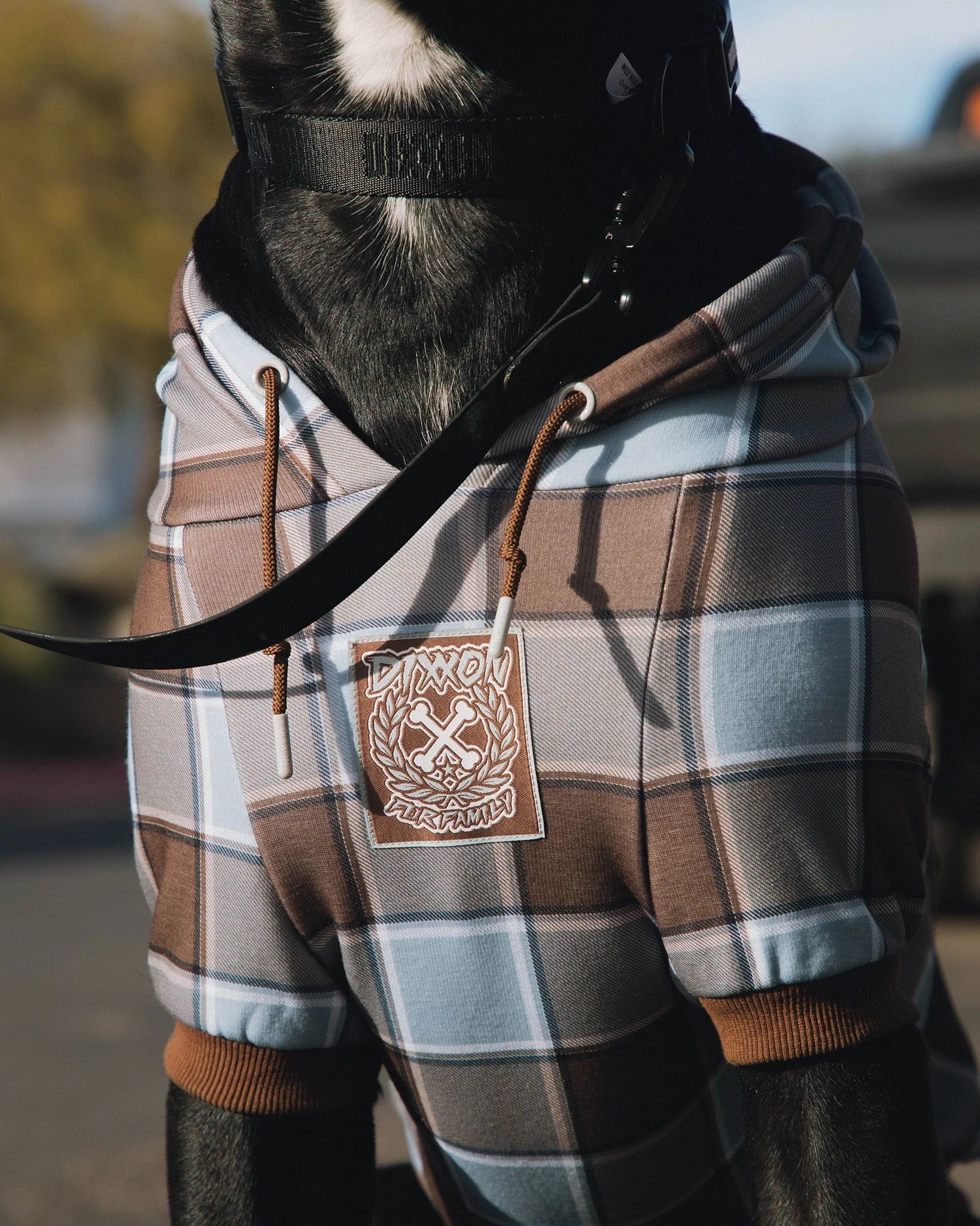 T-Street Flannel Print Dog Hoodie - Image 2