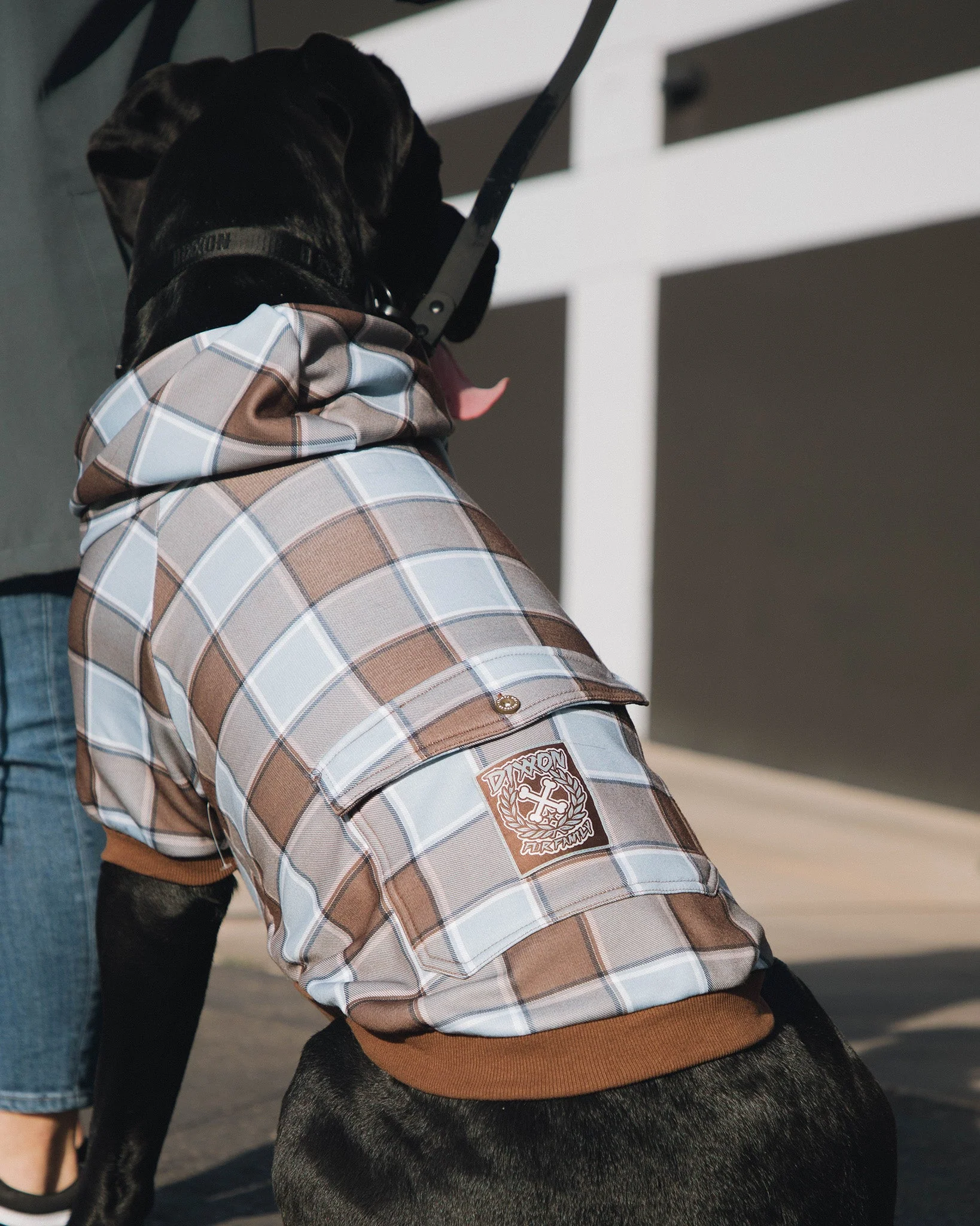 T-Street Flannel Print Dog Hoodie - Image 3