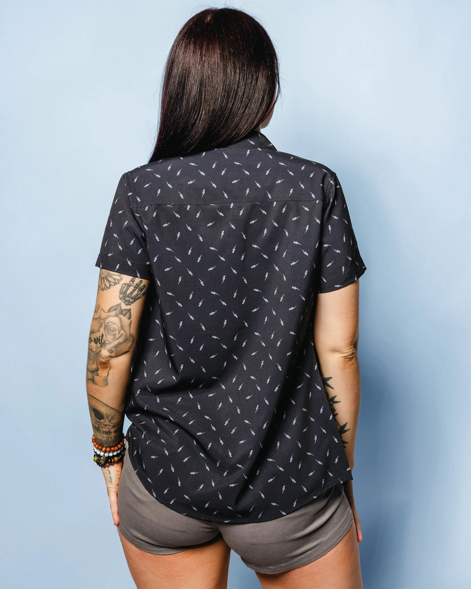Women's Bolt Party Shirt - Black & Grey - Image 3