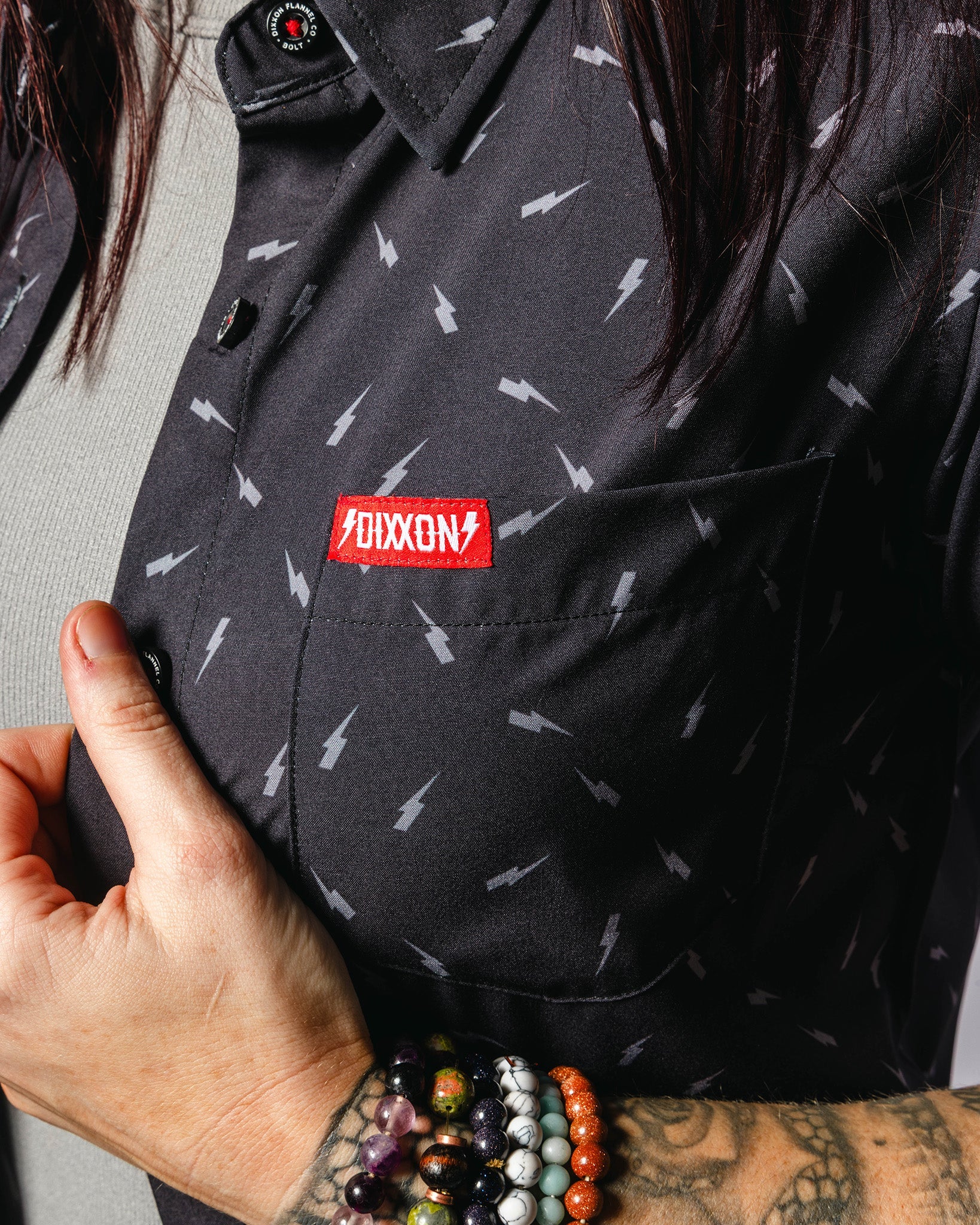 Women's Bolt Party Shirt - Black & Grey - Image 4