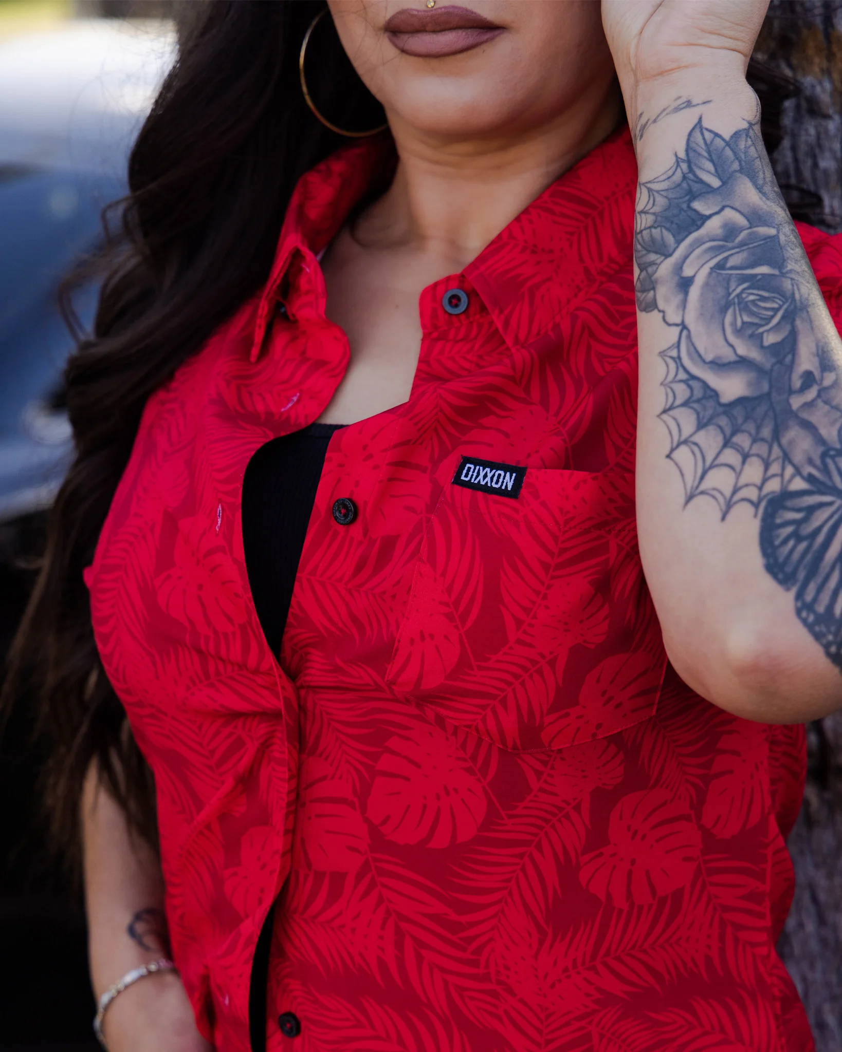 Women's Corcovado Camo Party Shirt - Red - Image 3