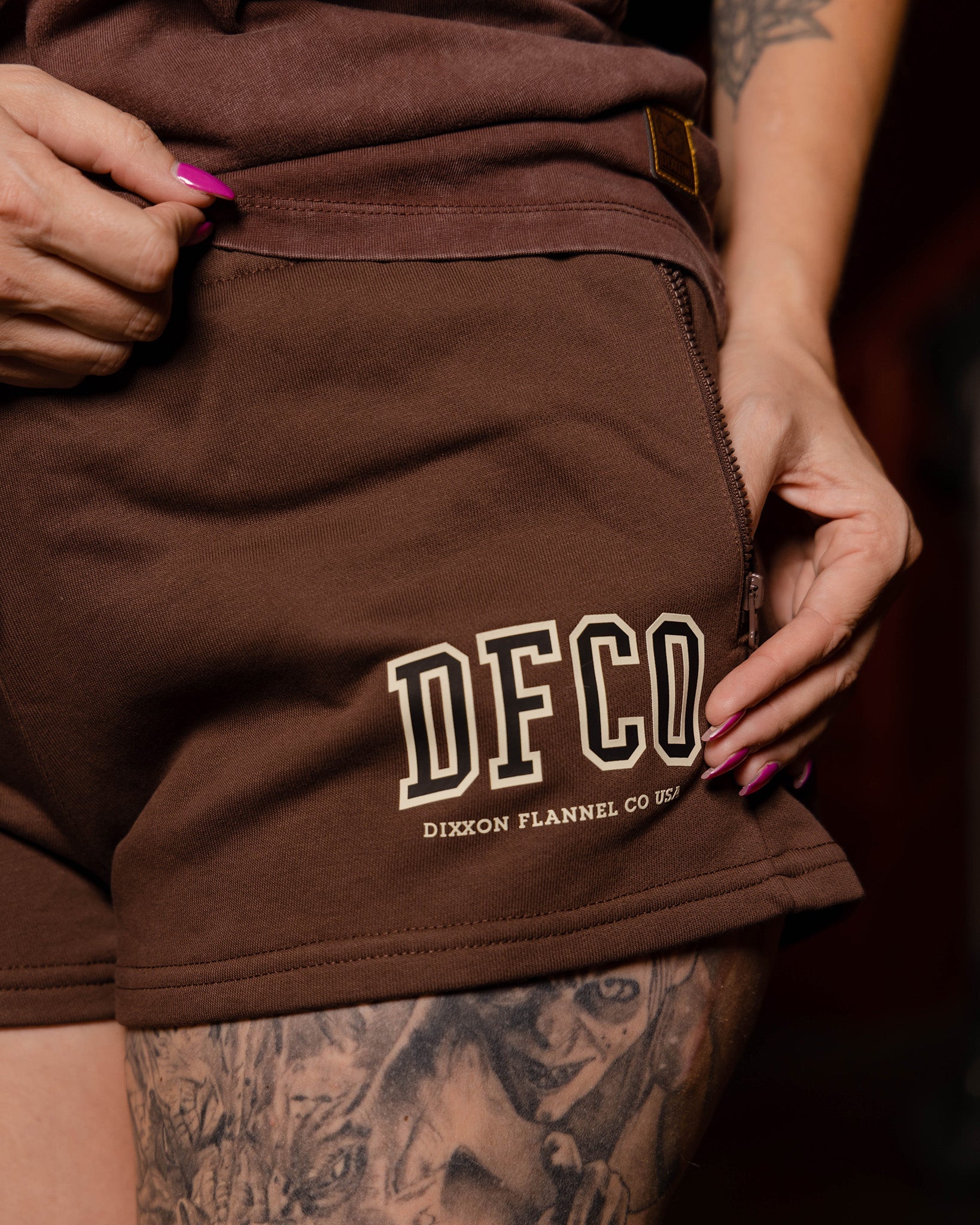 Women's DFCO Sweatshorts - Brown - Image 2