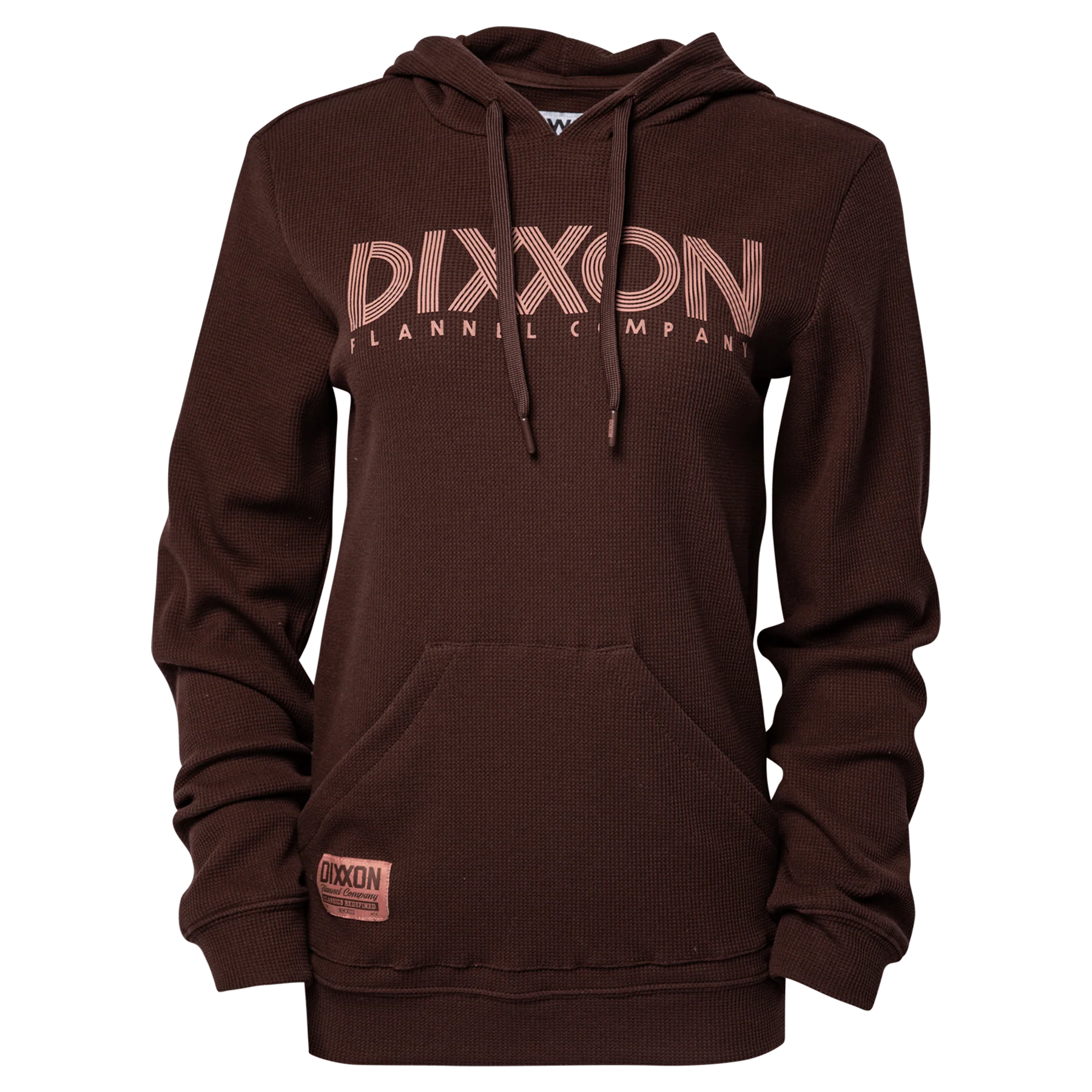 Women's Graphic Waffle Hoodie - Brown