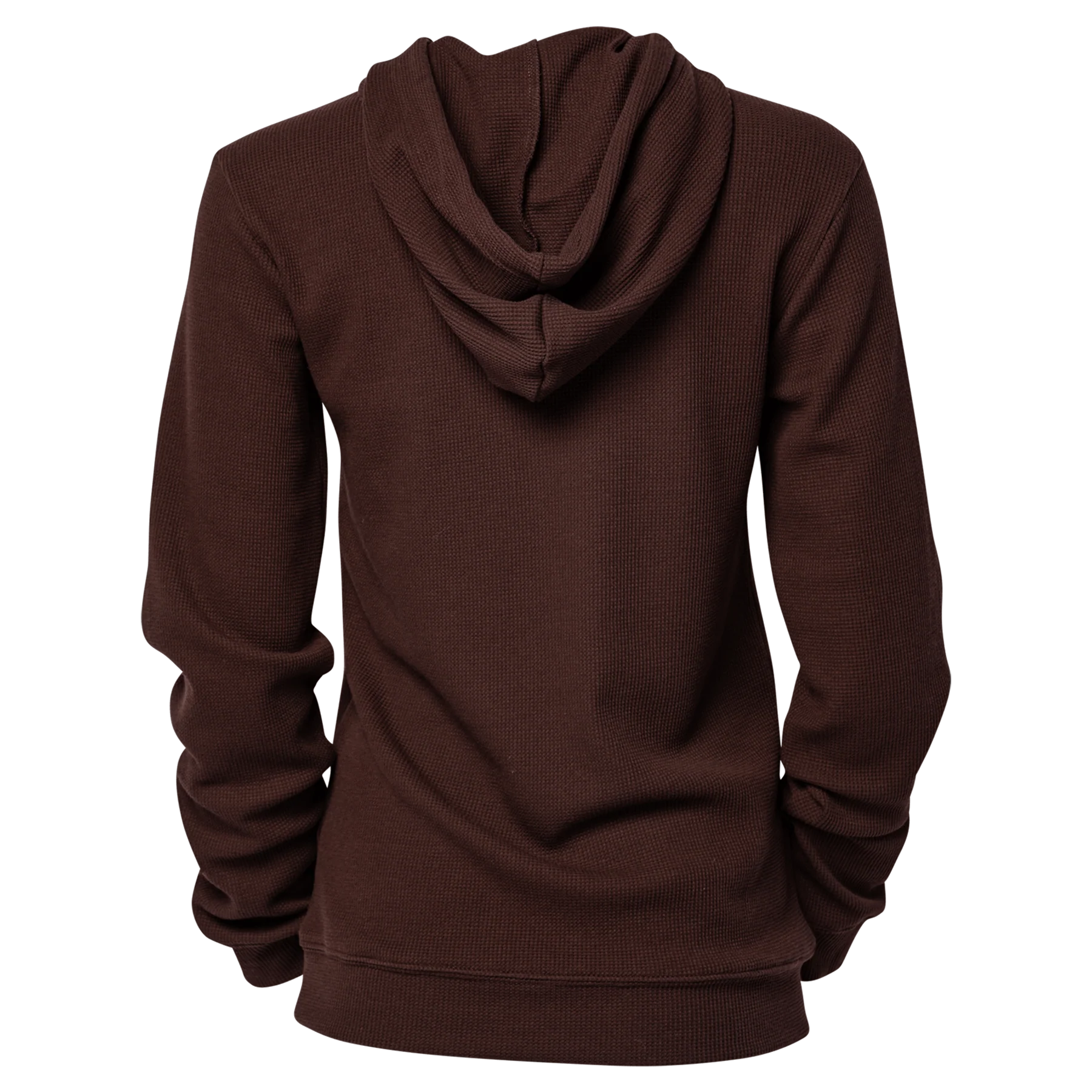 Women's Graphic Waffle Hoodie - Brown - Image 2
