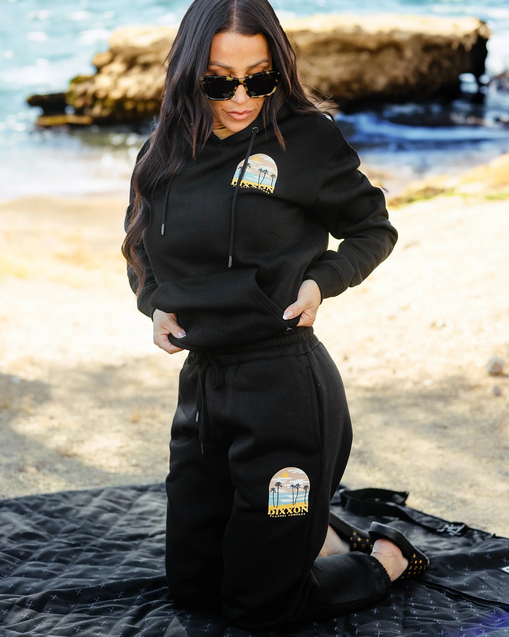 Women's Ocean Front Sweatpants - Black - Image 4