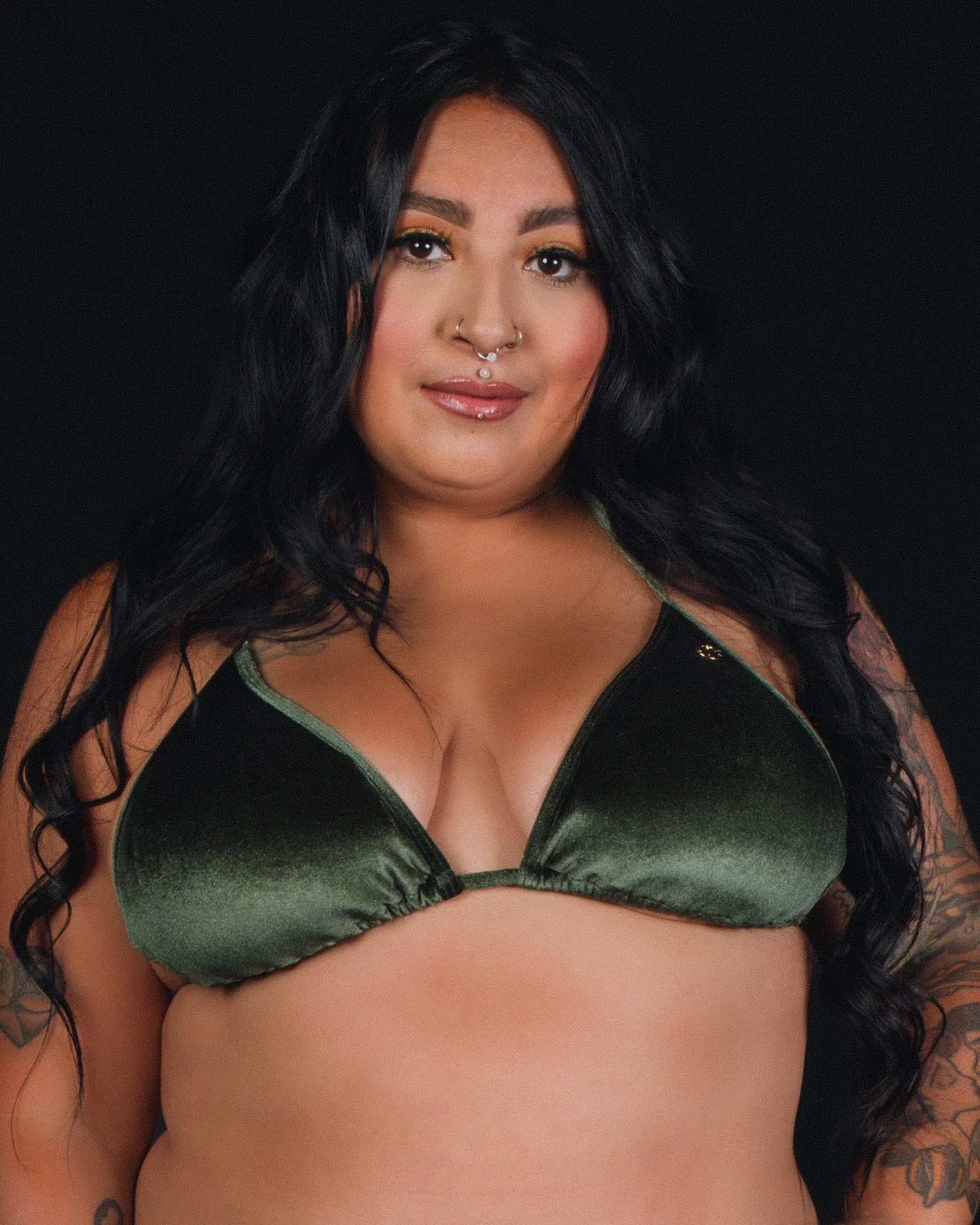 Women's Velvetini String Bikini Top - Green - Image 4
