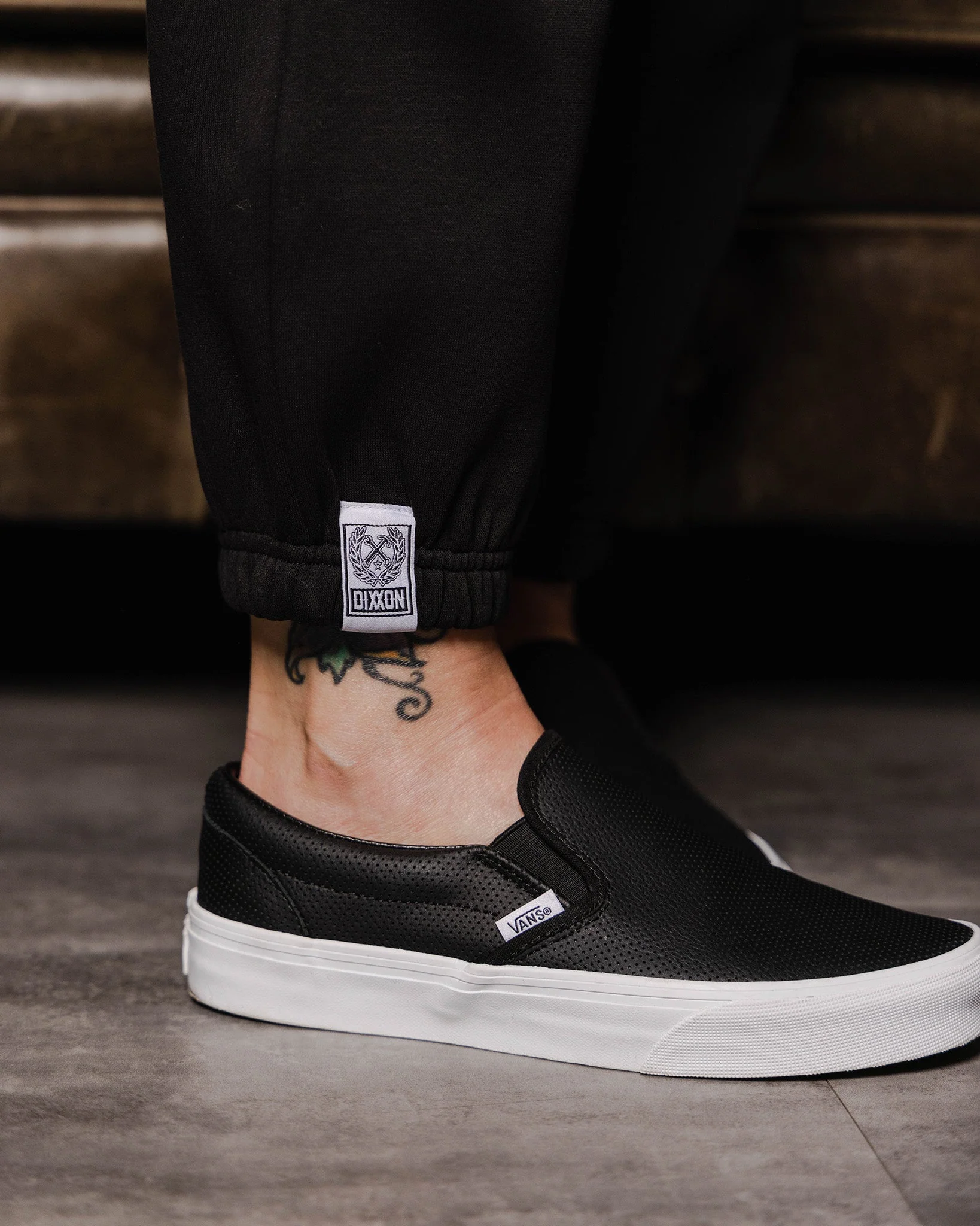 Women's White Checkers Sweatpants - Black - Image 3