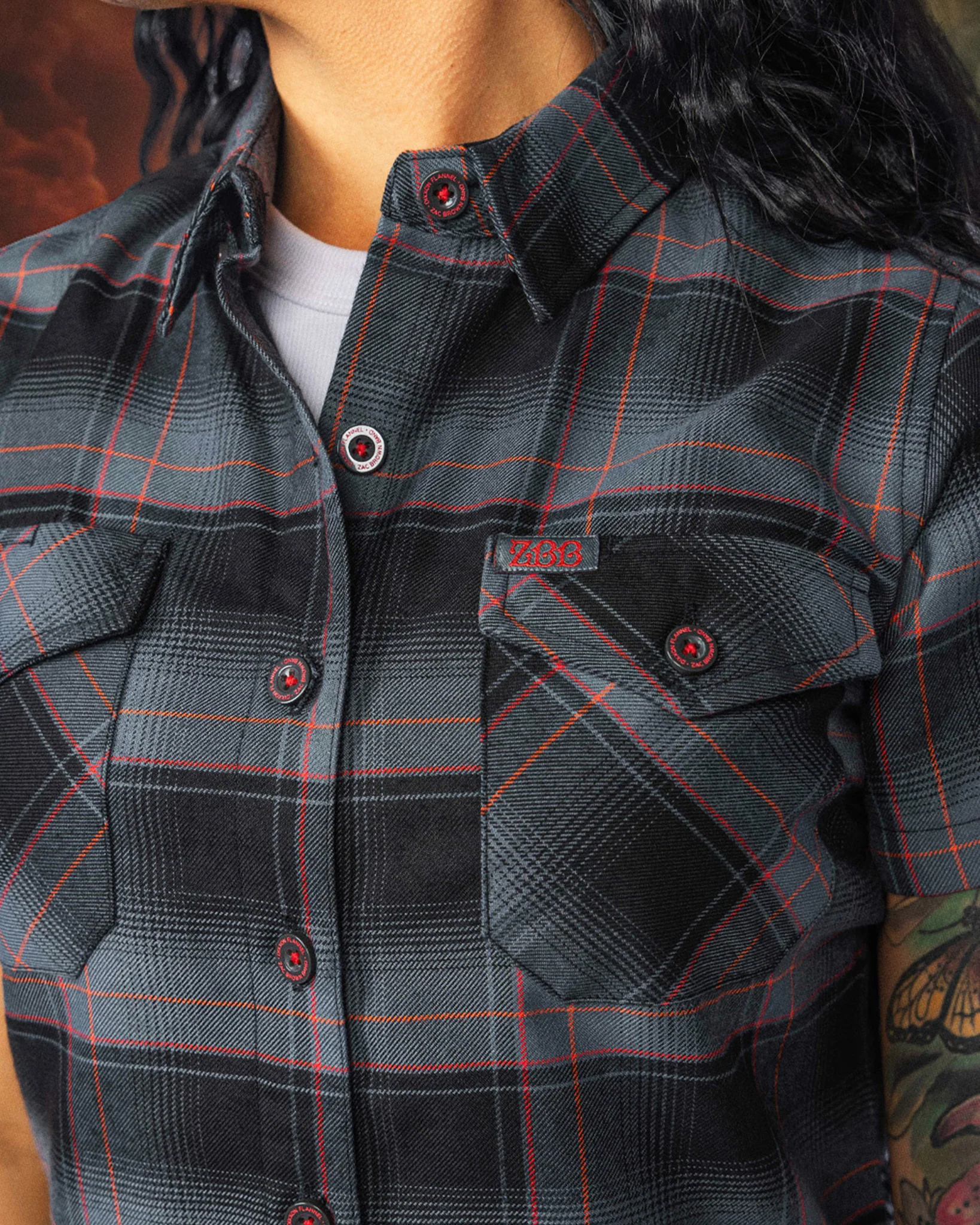 Women's Zac Brown Band - Love & Fear 2026 Short Sleeve Flannel - Image 3