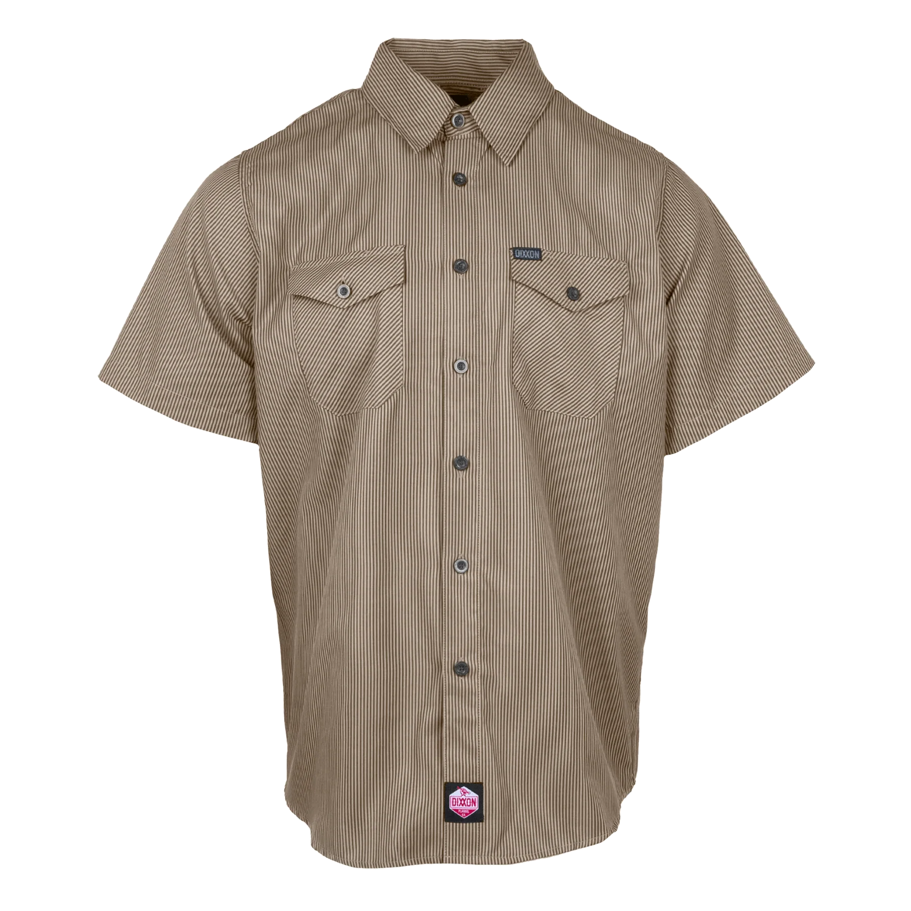 WorkForce Short Sleeve Work Shirt - Khaki & Black Stripe