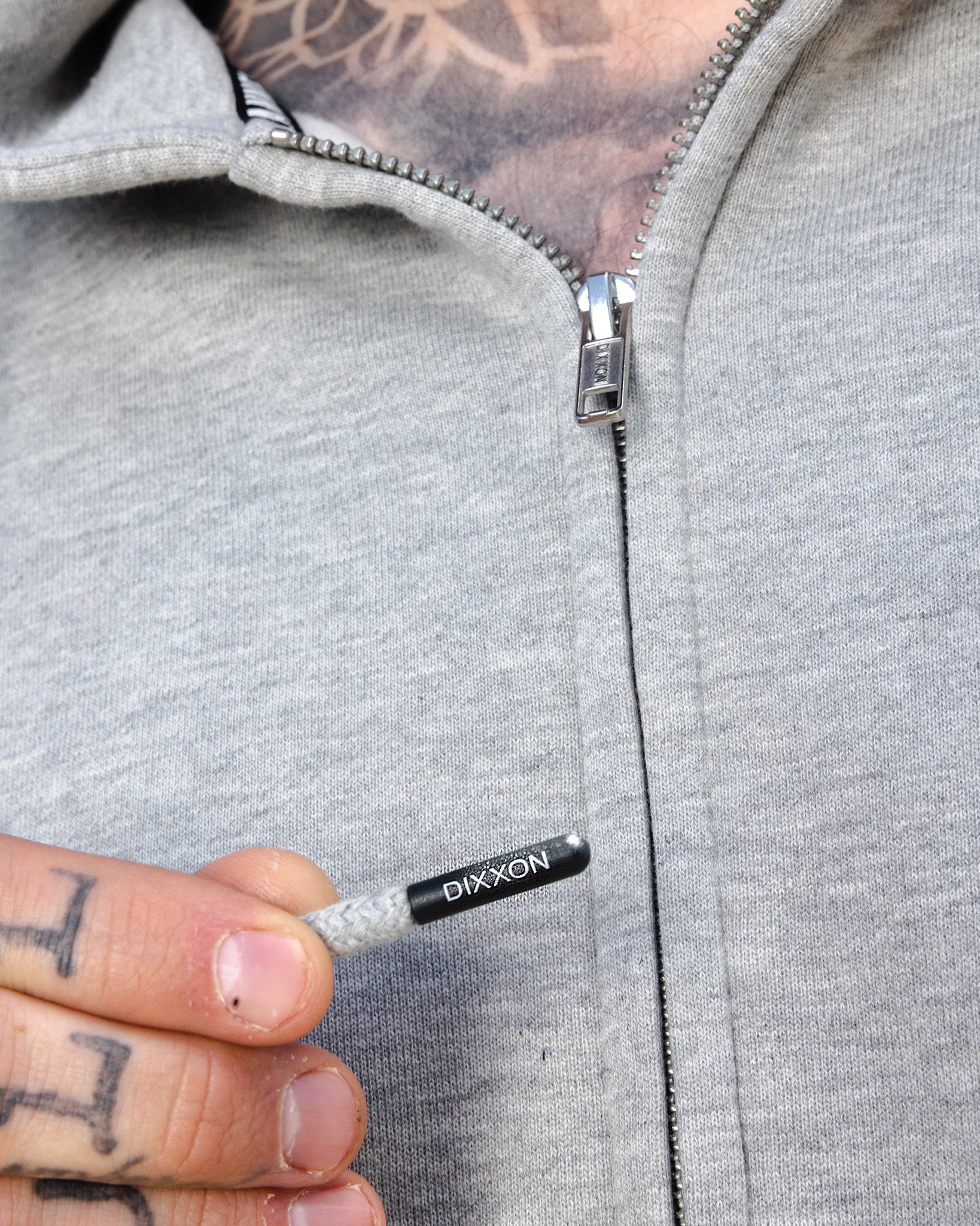 Working Class Zip Up Hood - Grey Heather - Image 3